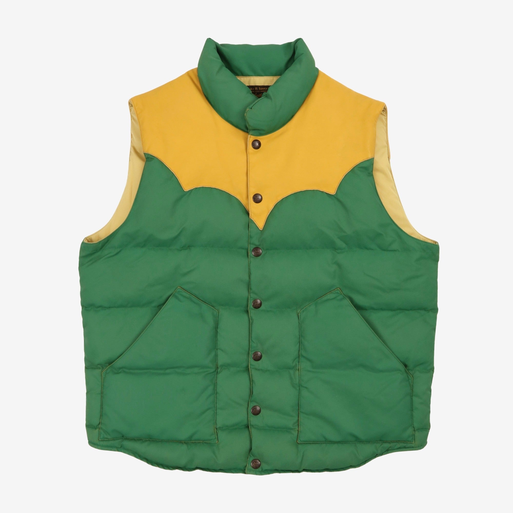 Leather Yoke Quilted Vest