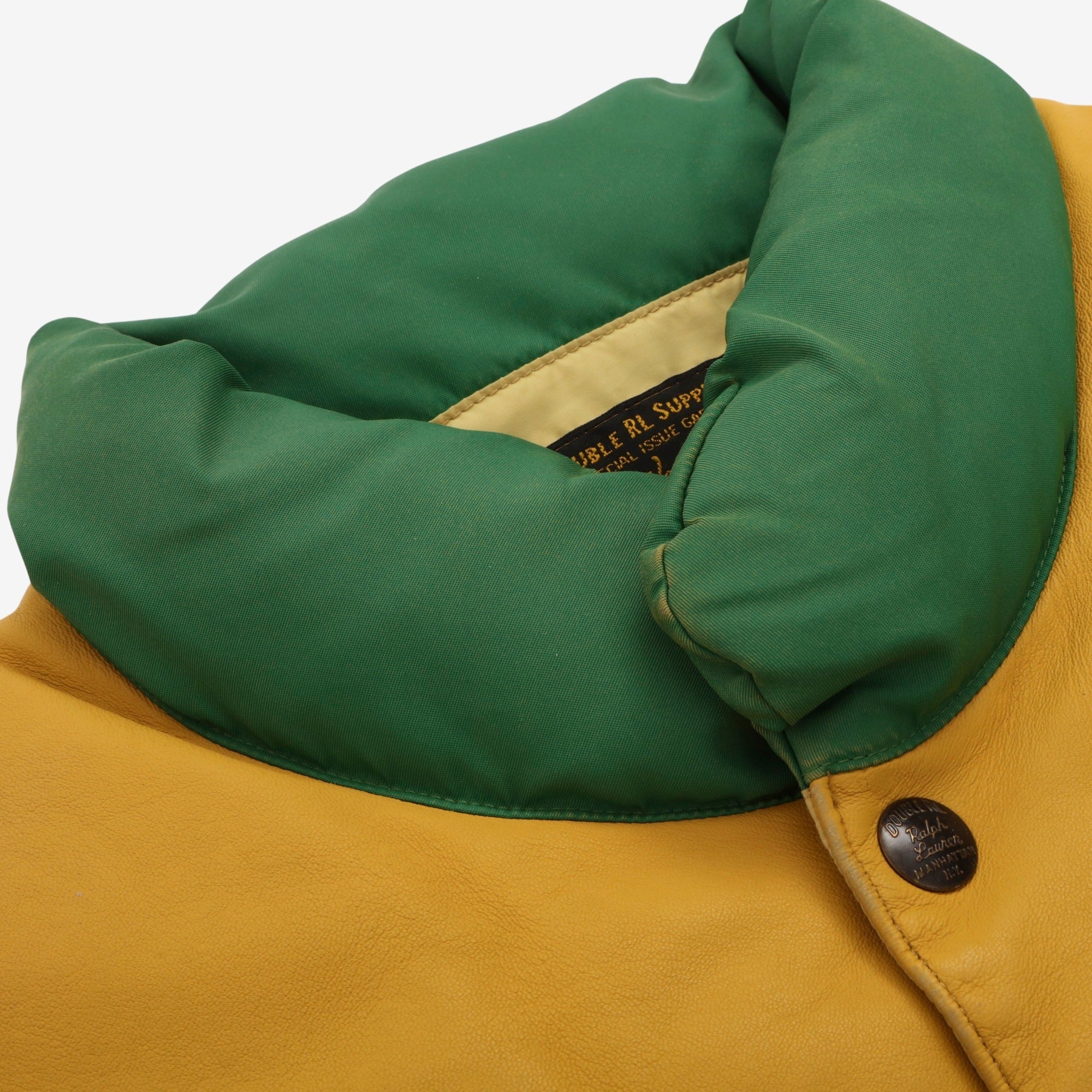 Leather Yoke Quilted Vest