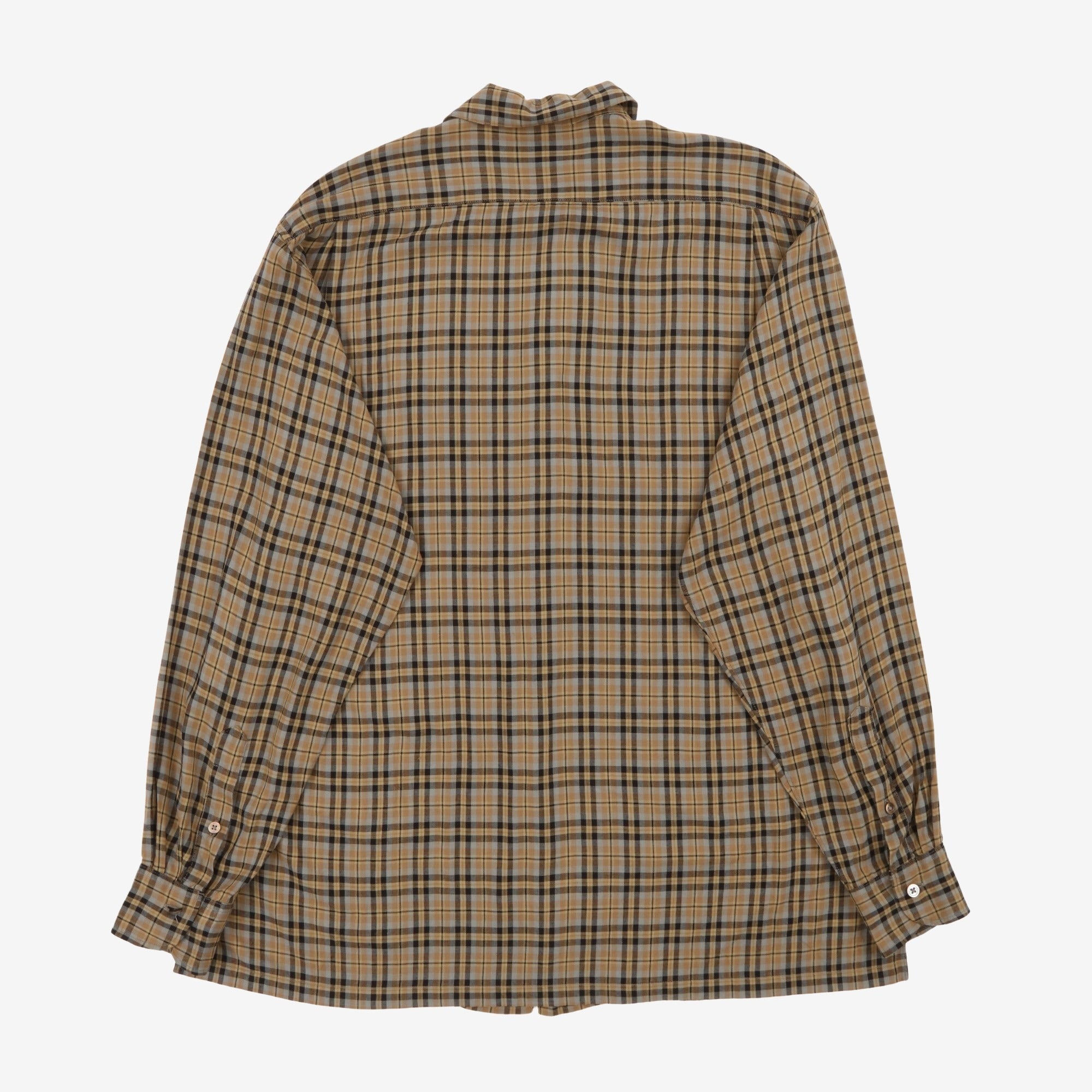 Plaid Open Collar Shirt