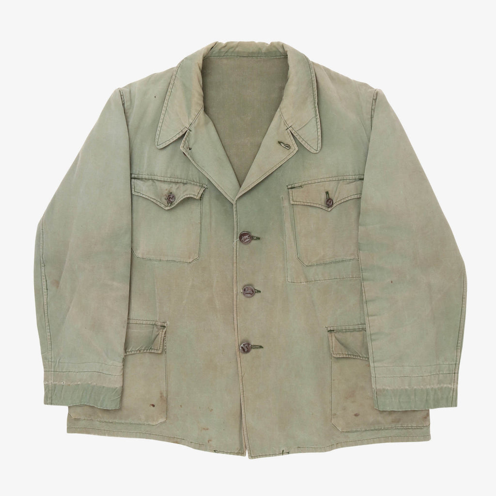 40〜50年代No Collar Patch Hunting Jacket Vintage 1930/40s French Canvas Hunting Jacket – Marrkt
