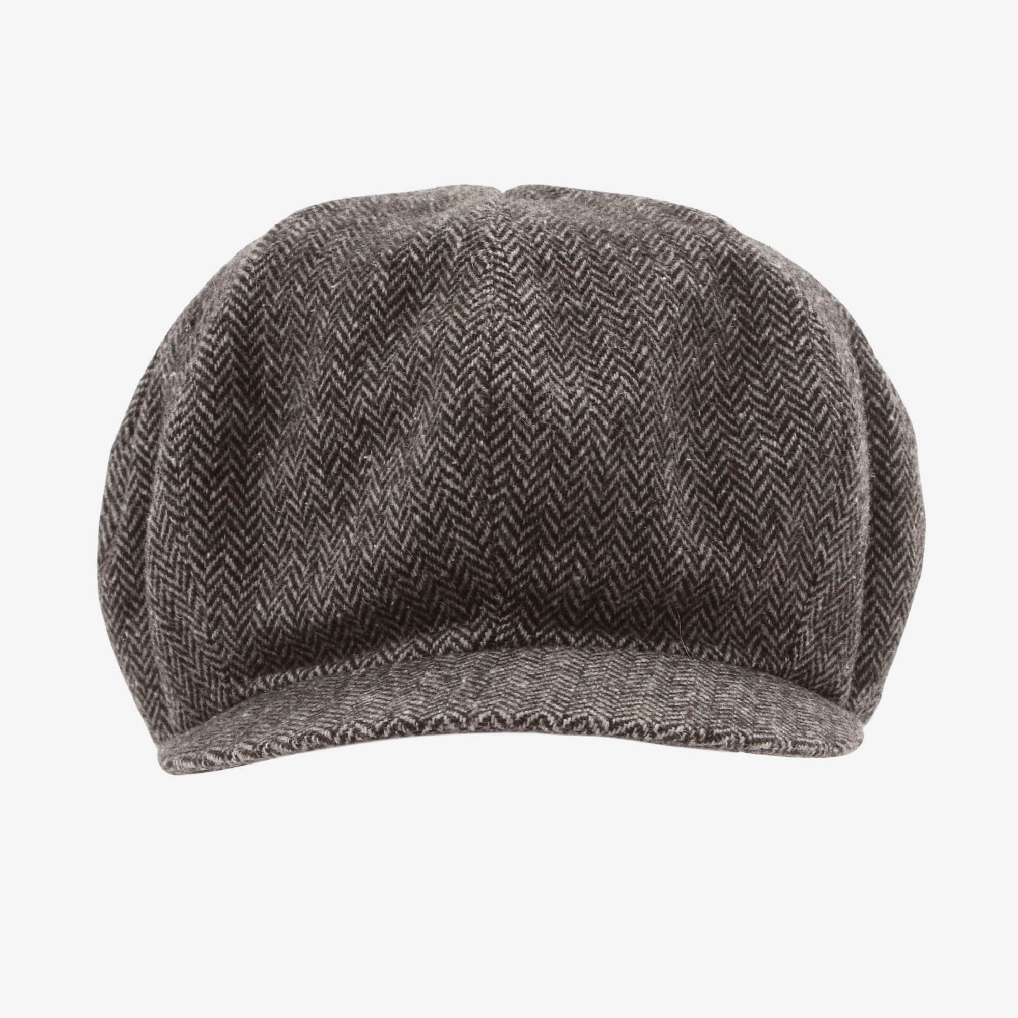 Poly Wool Herringbone Newboy Hat
