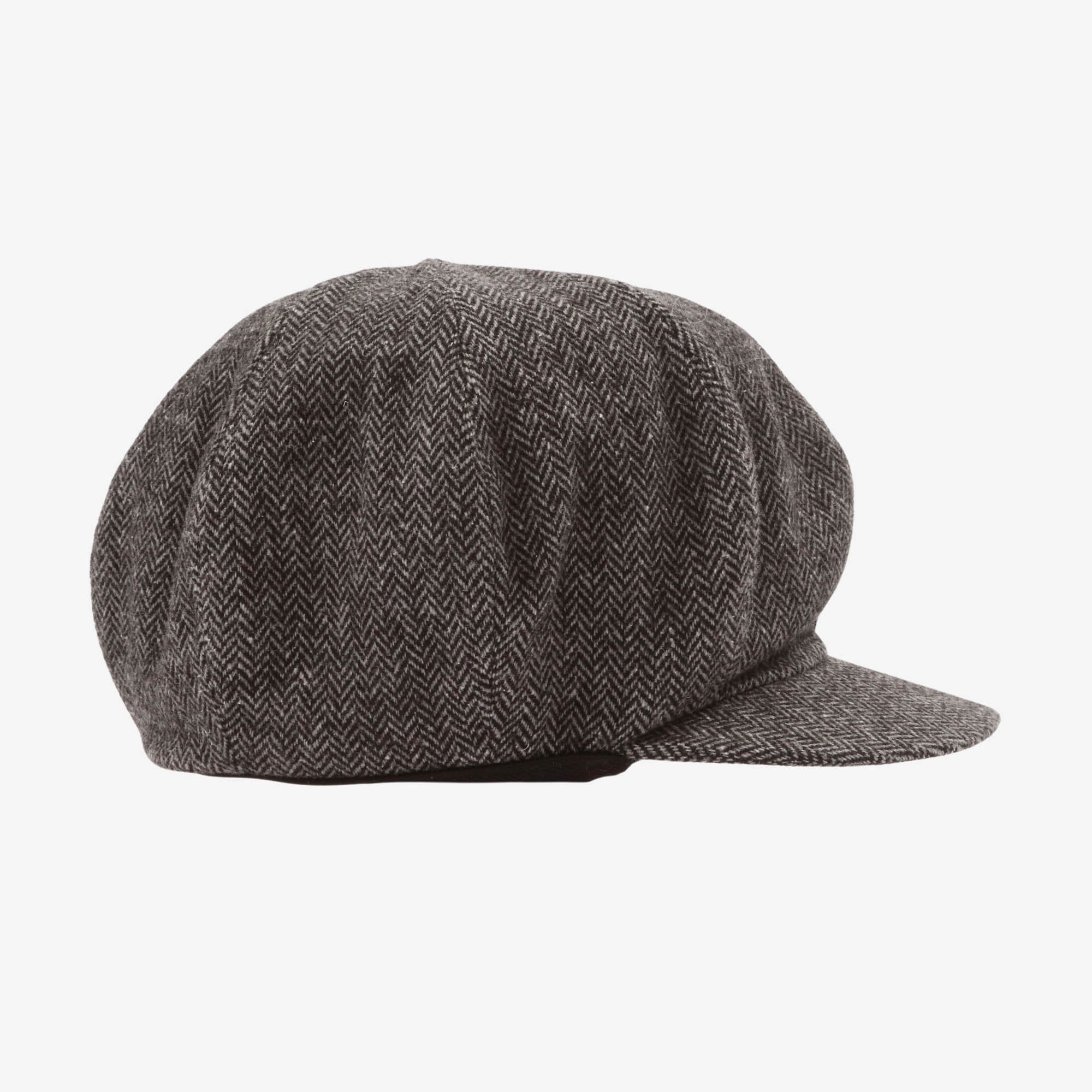 Poly Wool Herringbone Newboy Hat