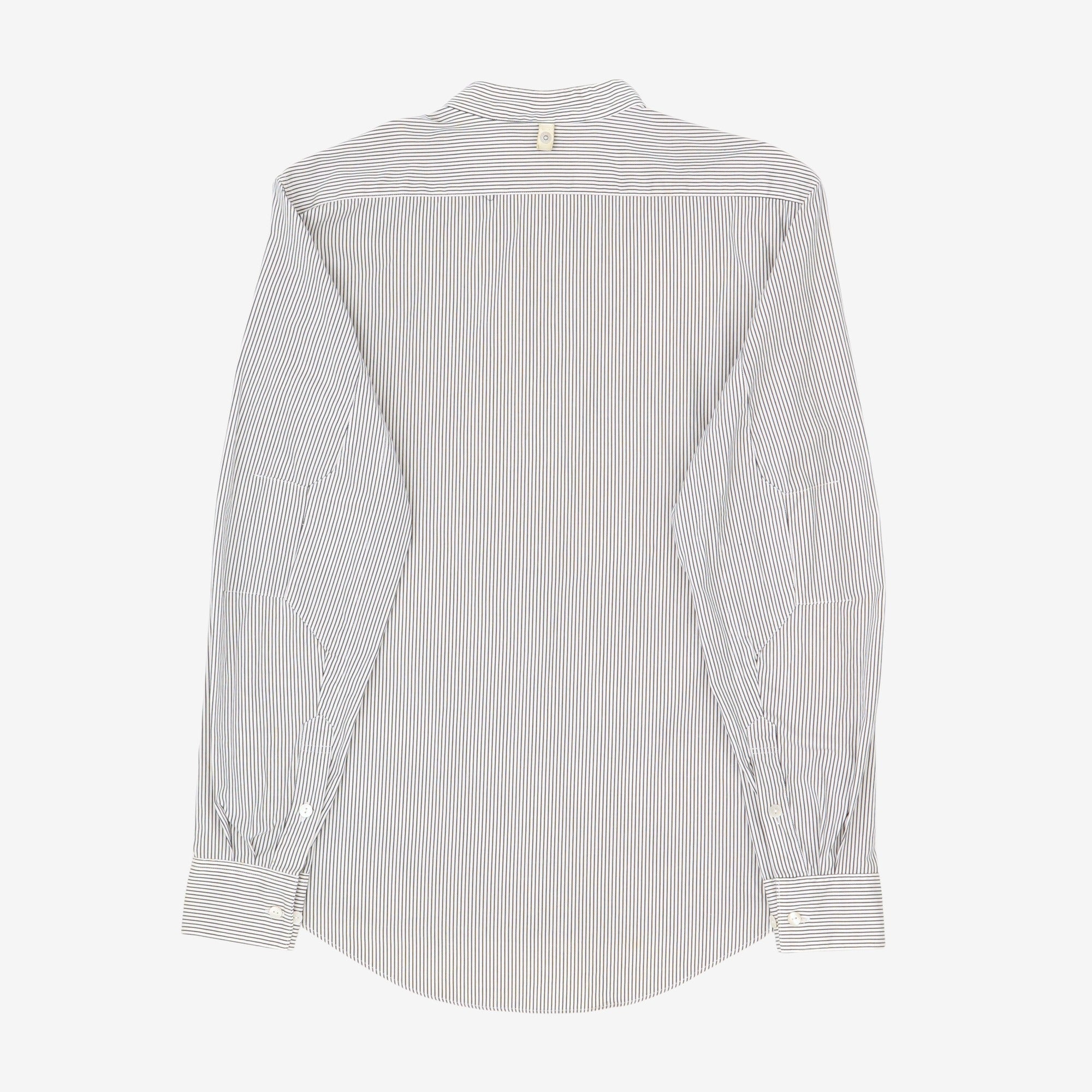 Striped Band Collar Shirt + Pop Collar