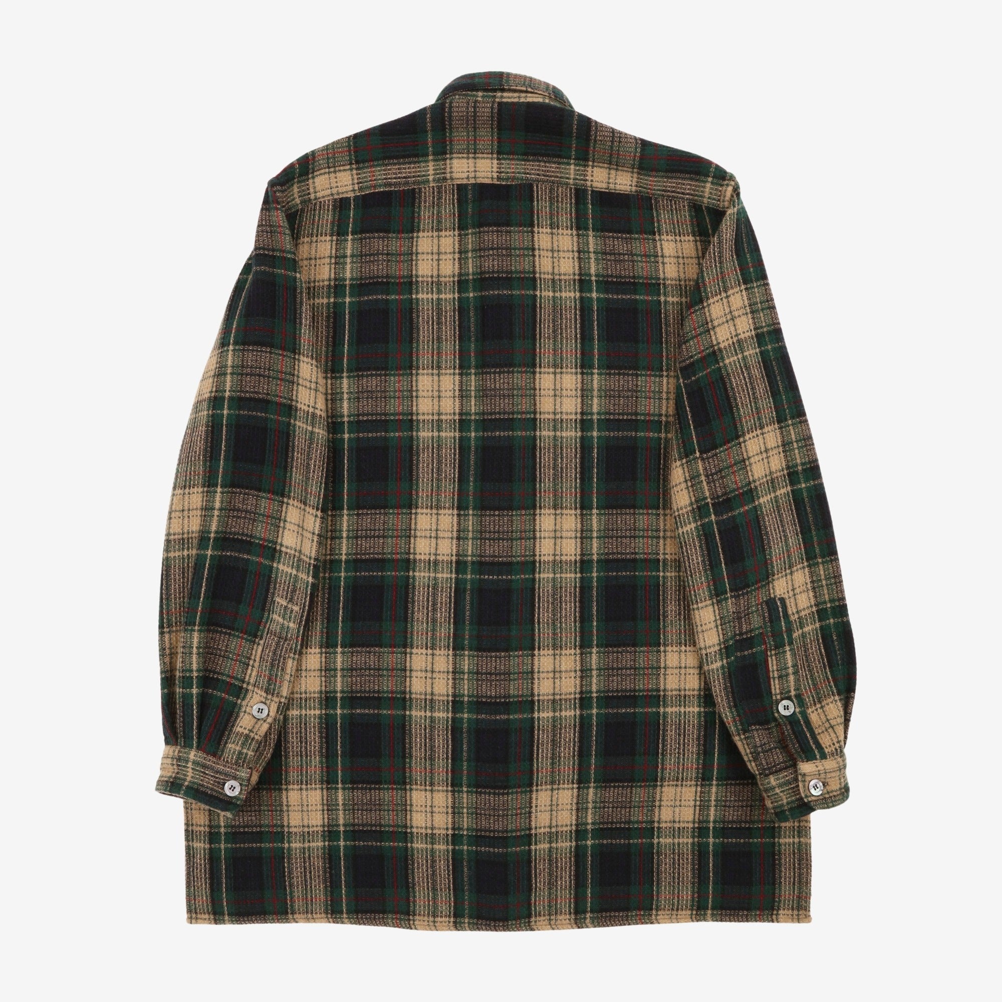 Plaid Waffle Knit Overshirt