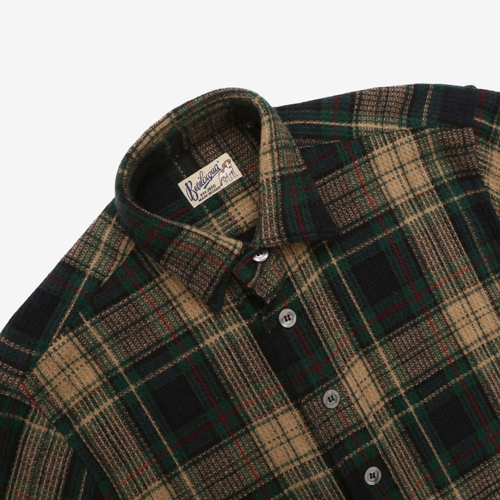 Plaid Waffle Knit Overshirt