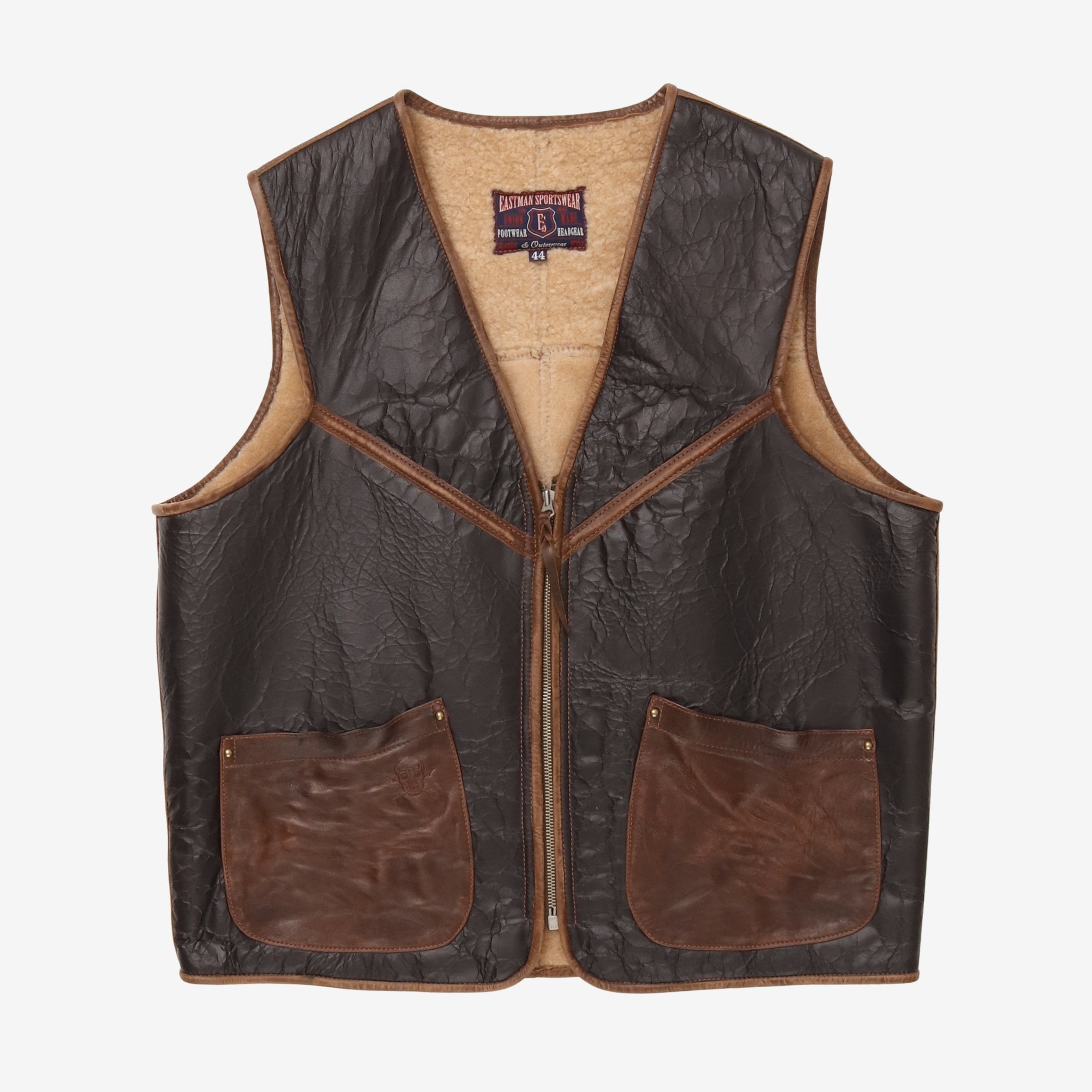 Shearling Biker Flight Vest