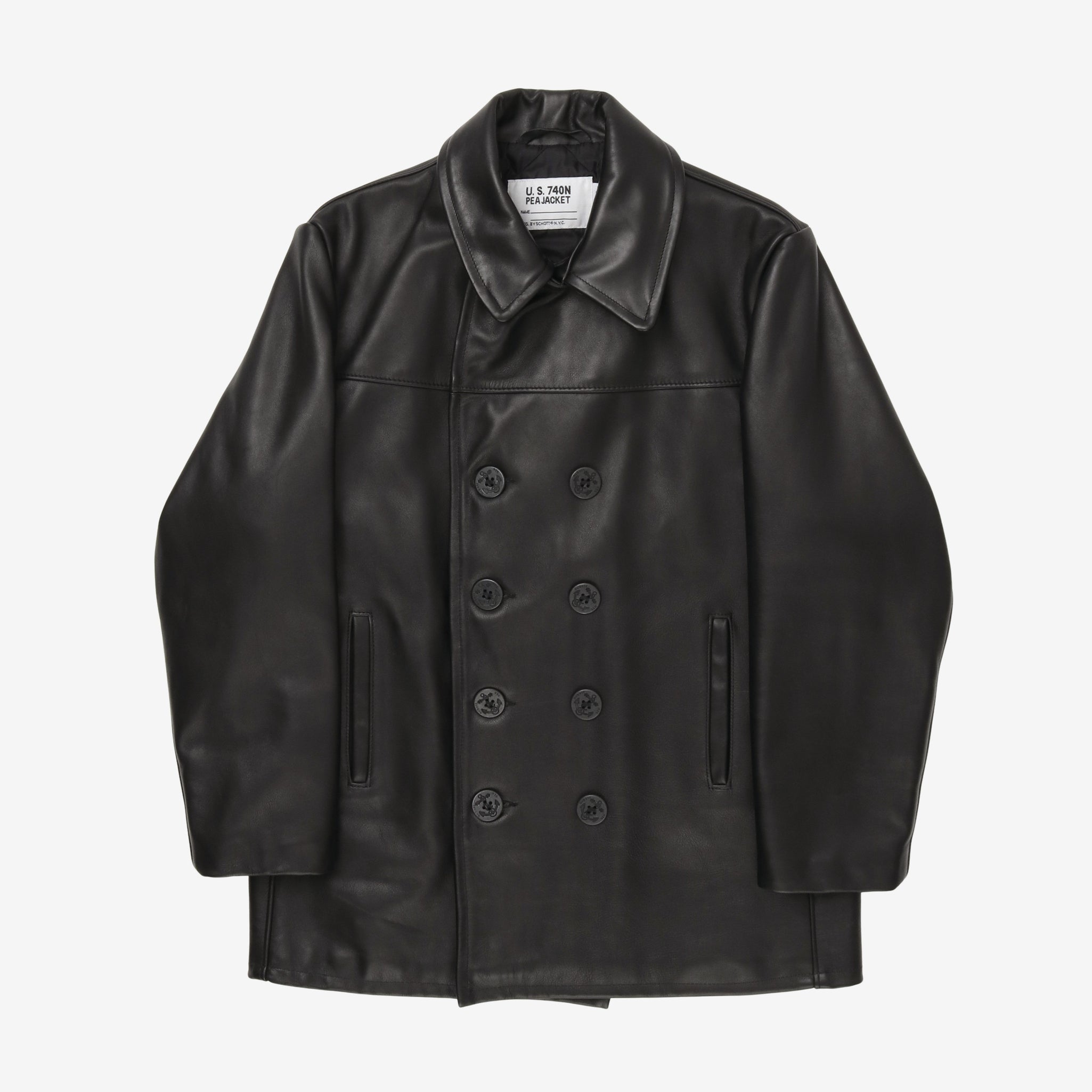 Leather Naval Peacoat