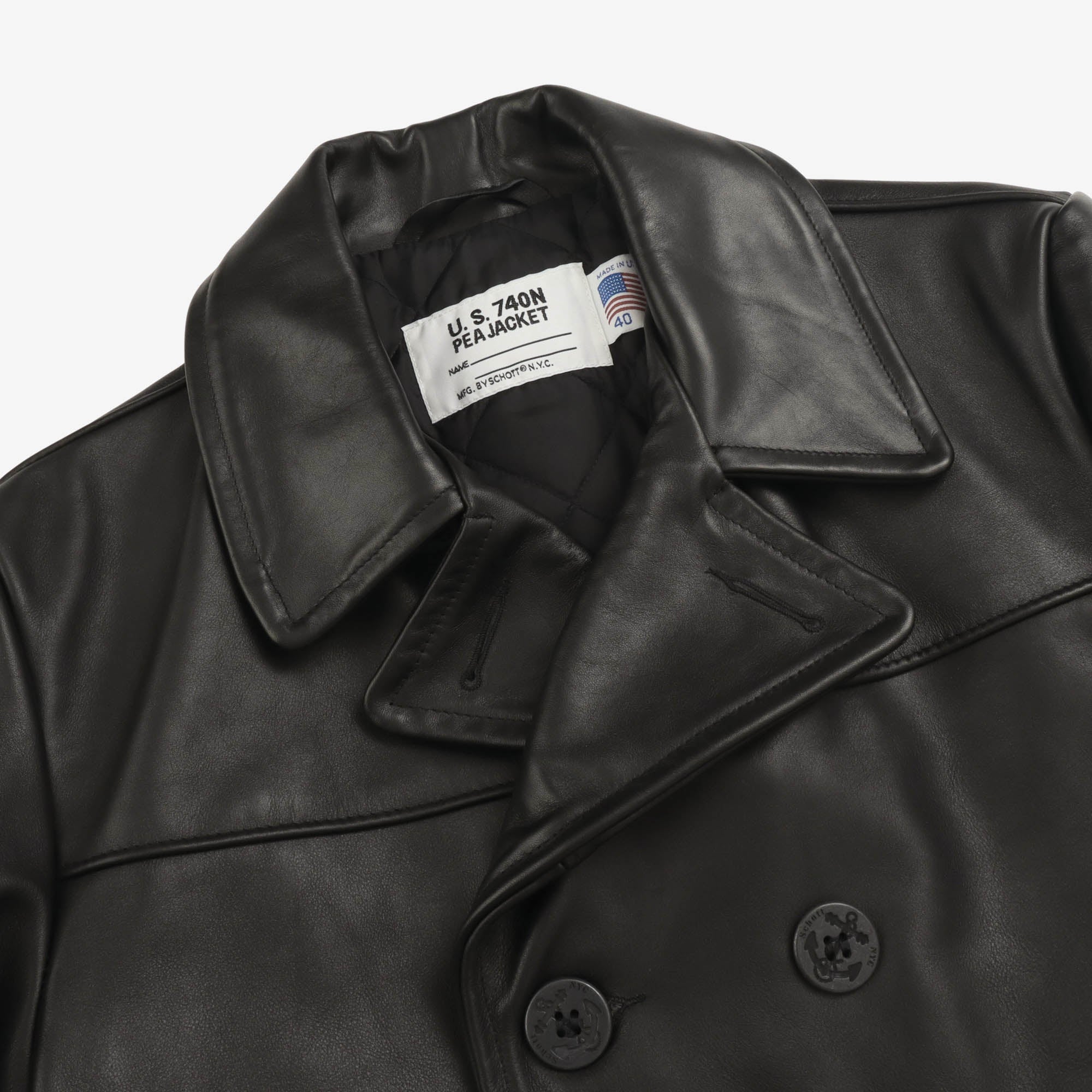 Leather Naval Peacoat