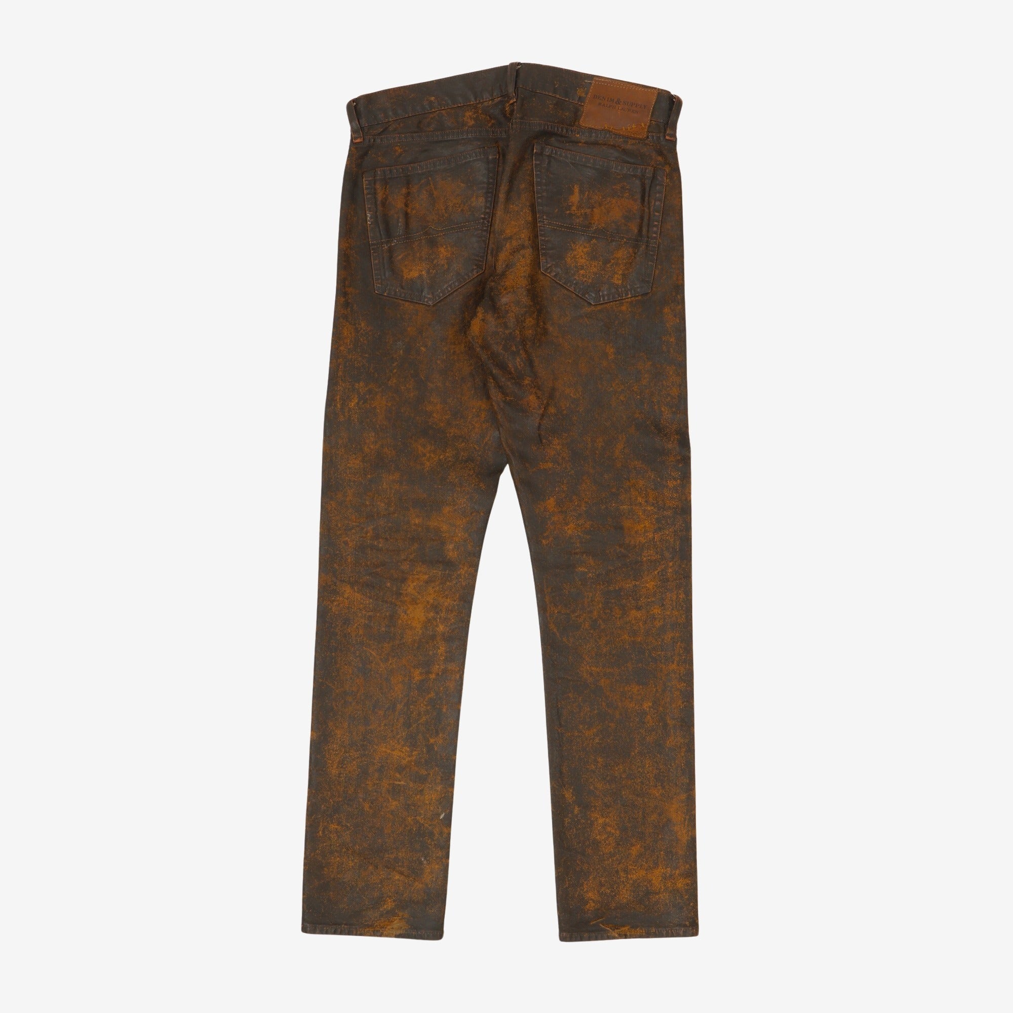 Faux Painted Leather Jeans (33W X 32.5L)