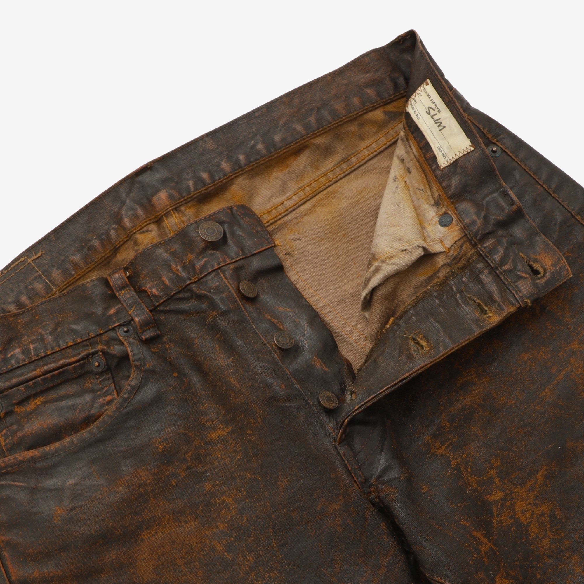 Faux Painted Leather Jeans (33W X 32.5L)