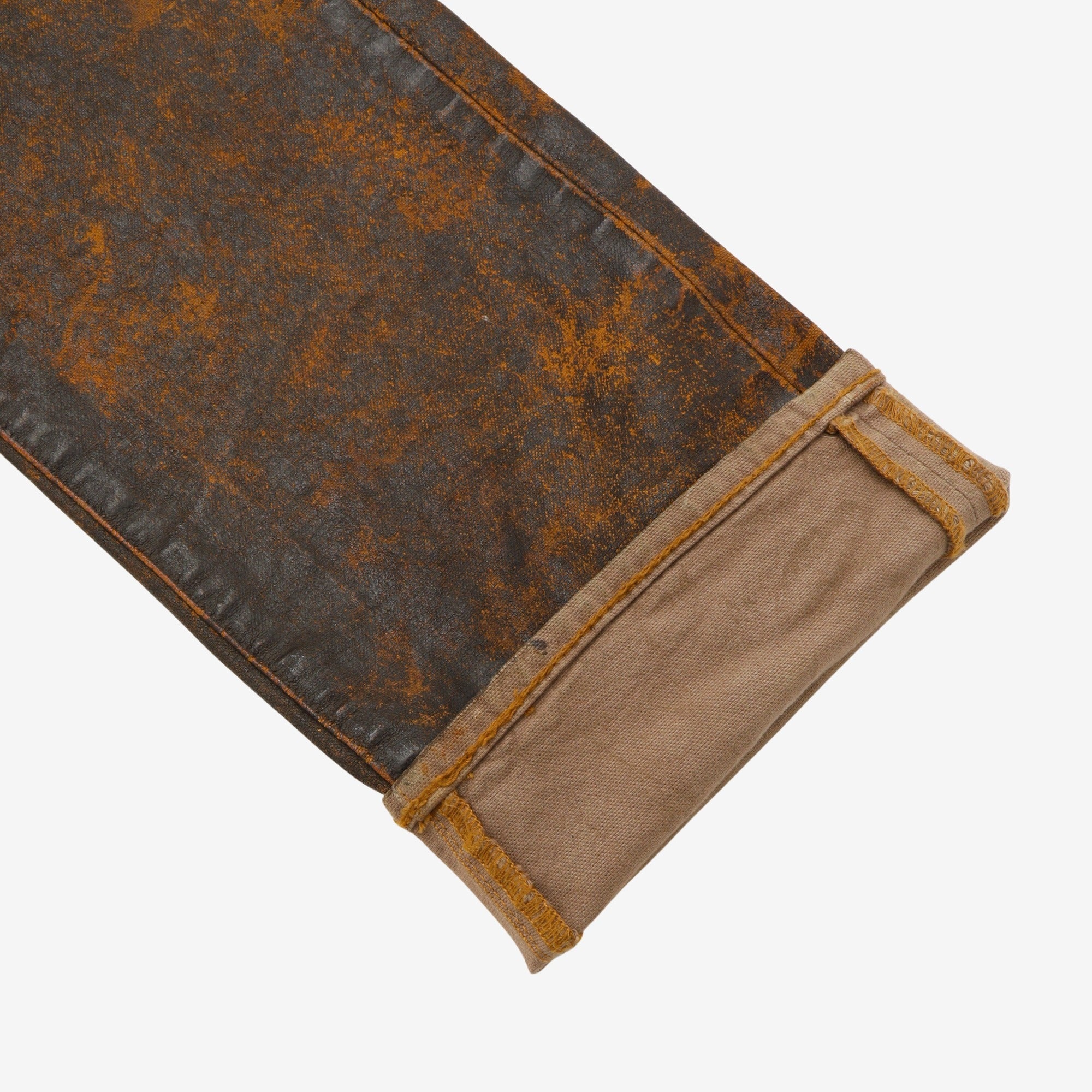 Faux Painted Leather Jeans (33W X 32.5L)