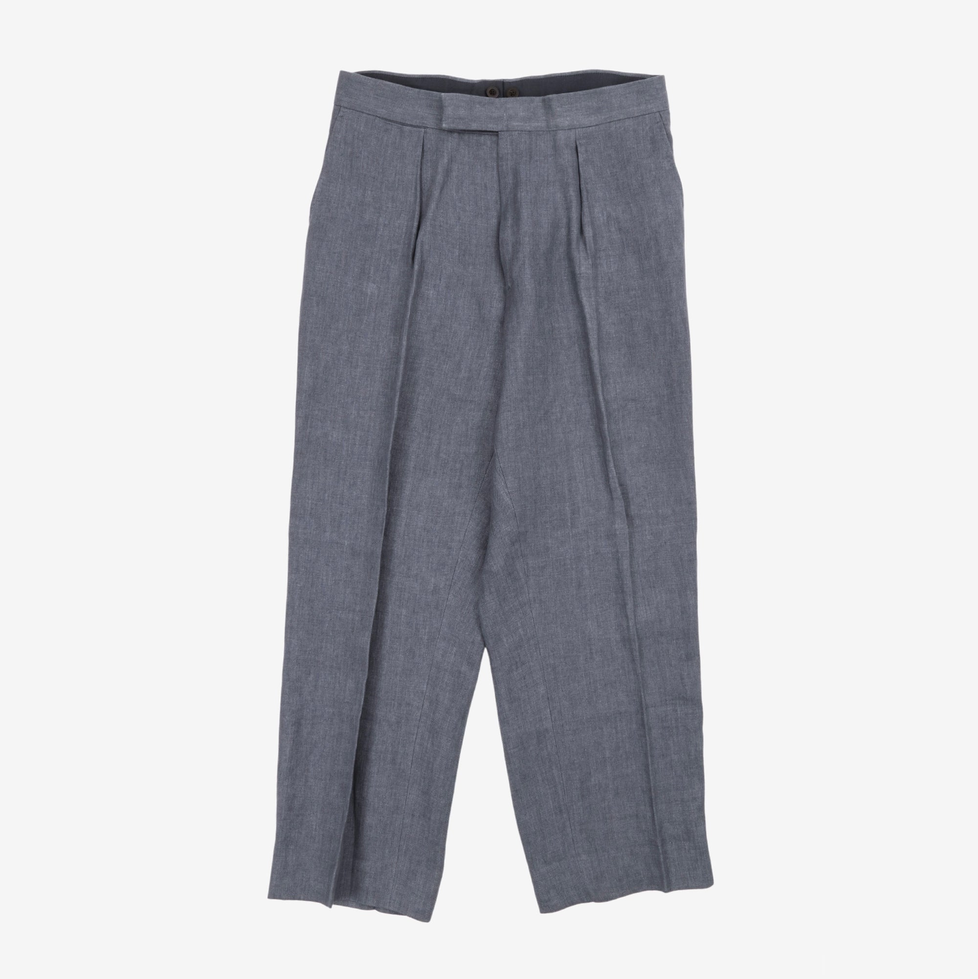 Pleated Linen Trousers (32W X 26.5L)
