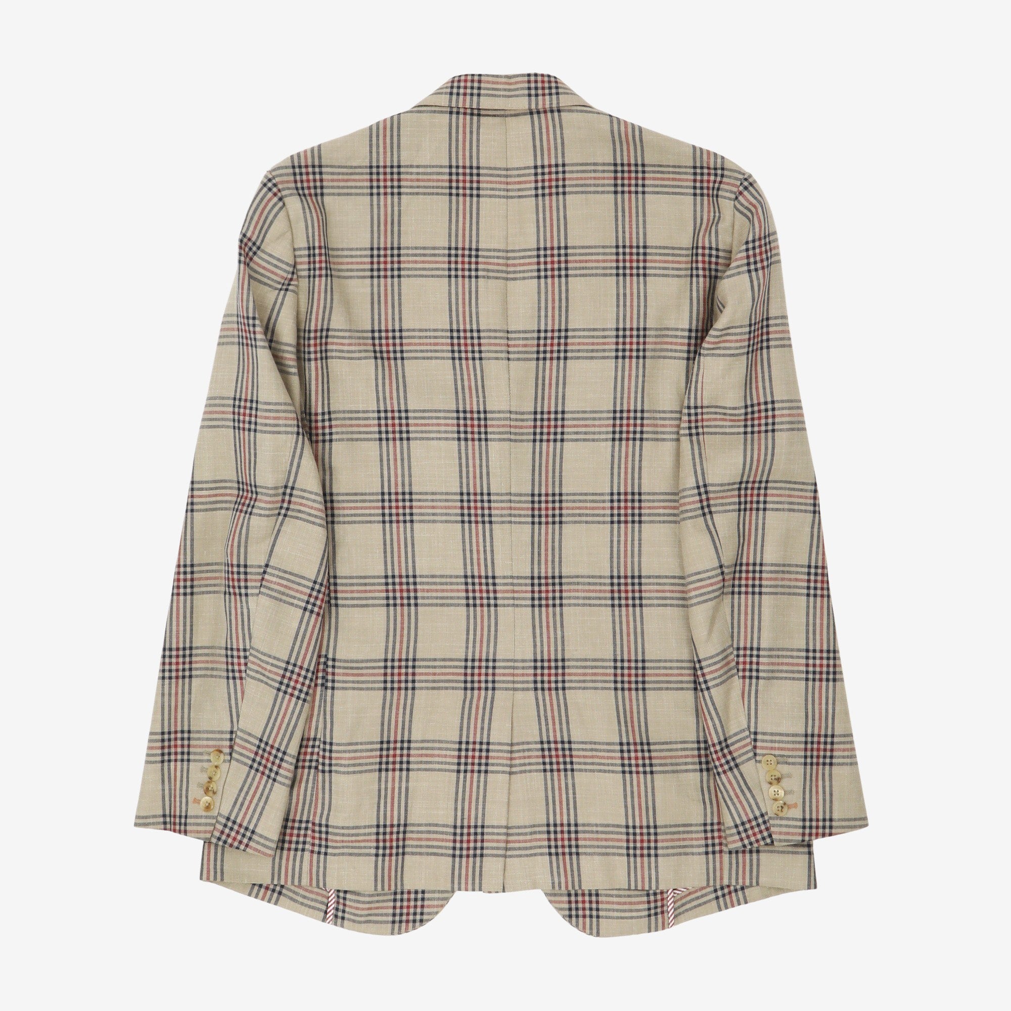 Linen Silk Glen Check Blazer