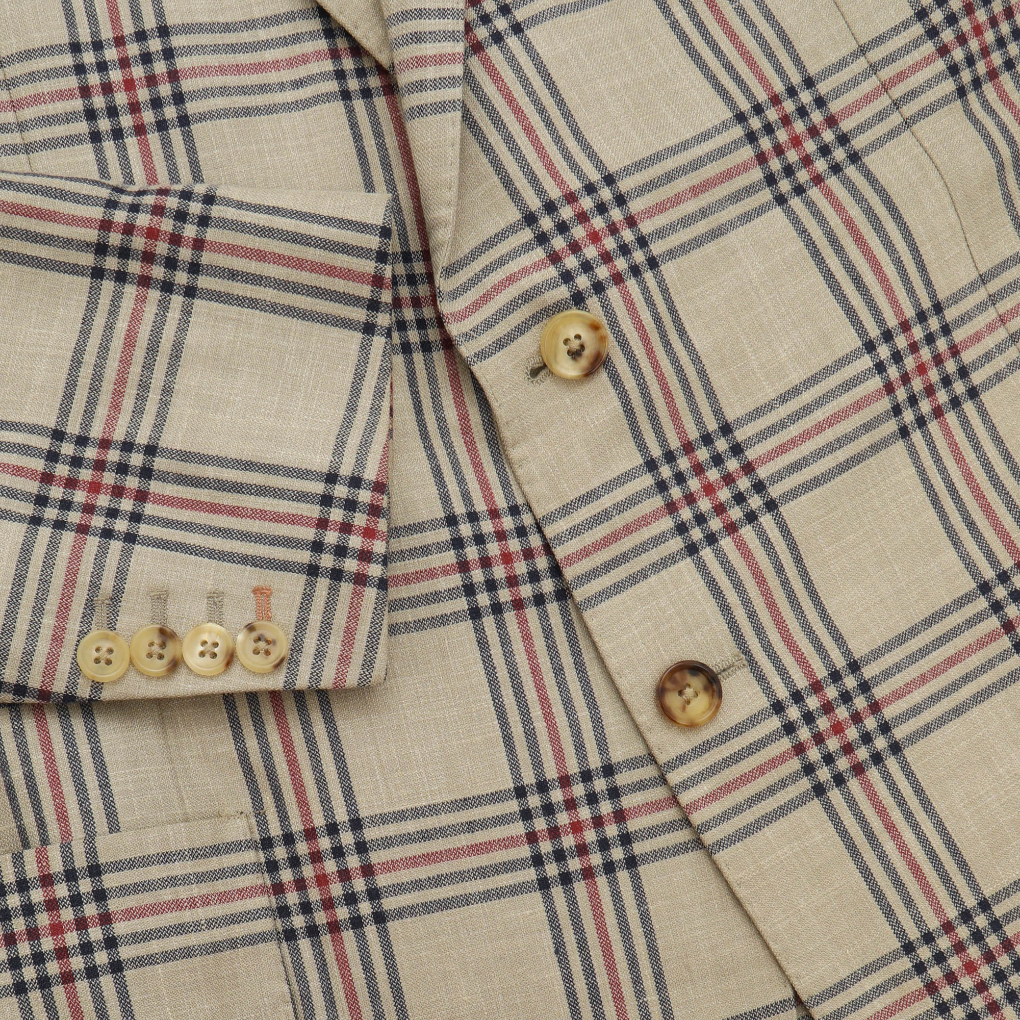 Linen Silk Glen Check Blazer
