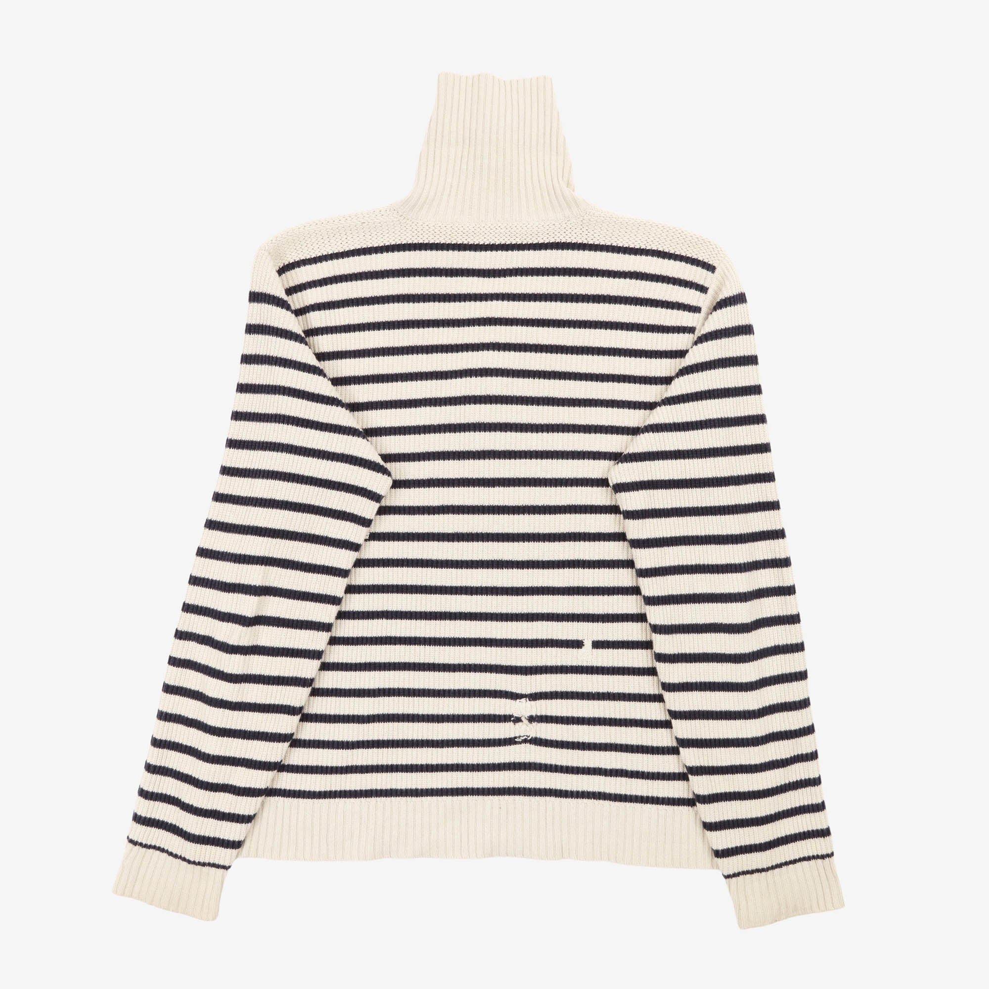 Striped Linen Blend Button Sweater
