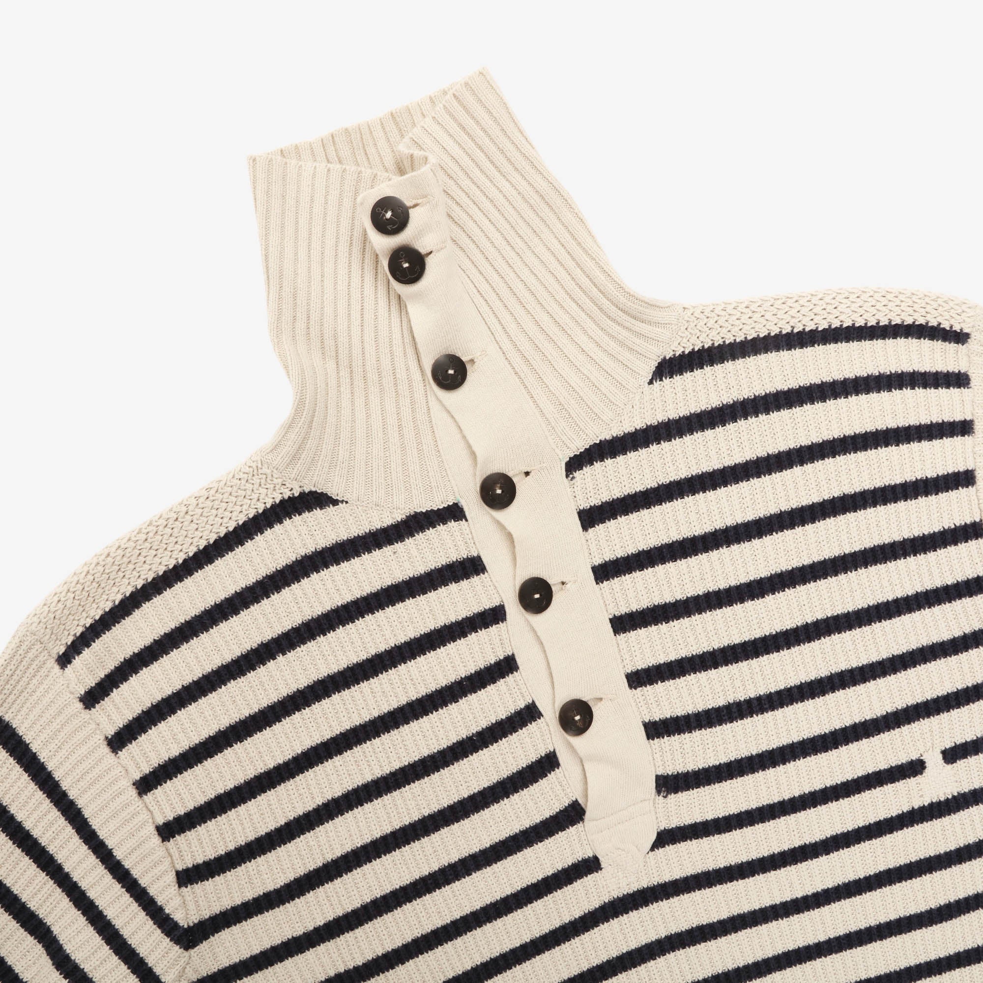Striped Linen Blend Button Sweater