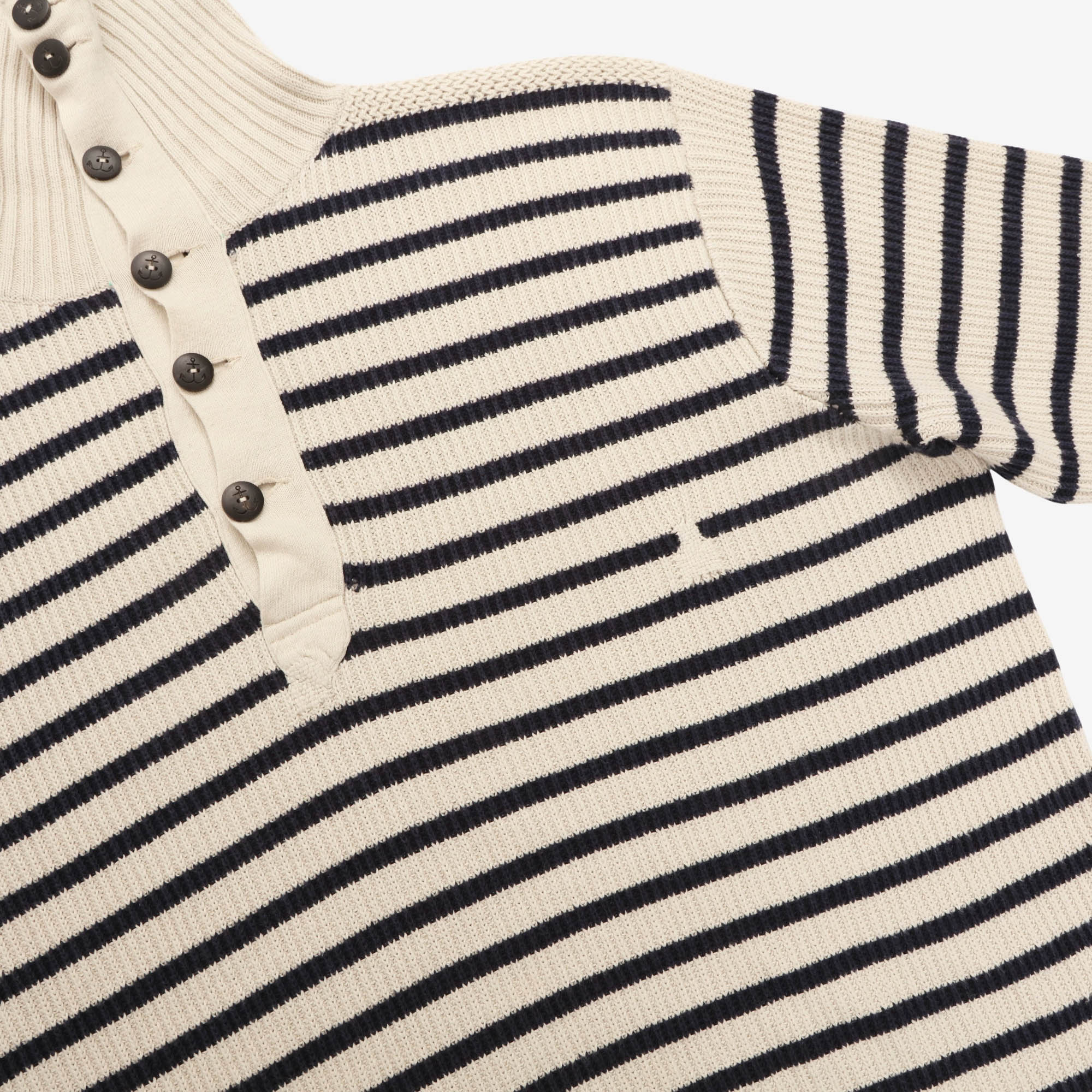 Striped Linen Blend Button Sweater
