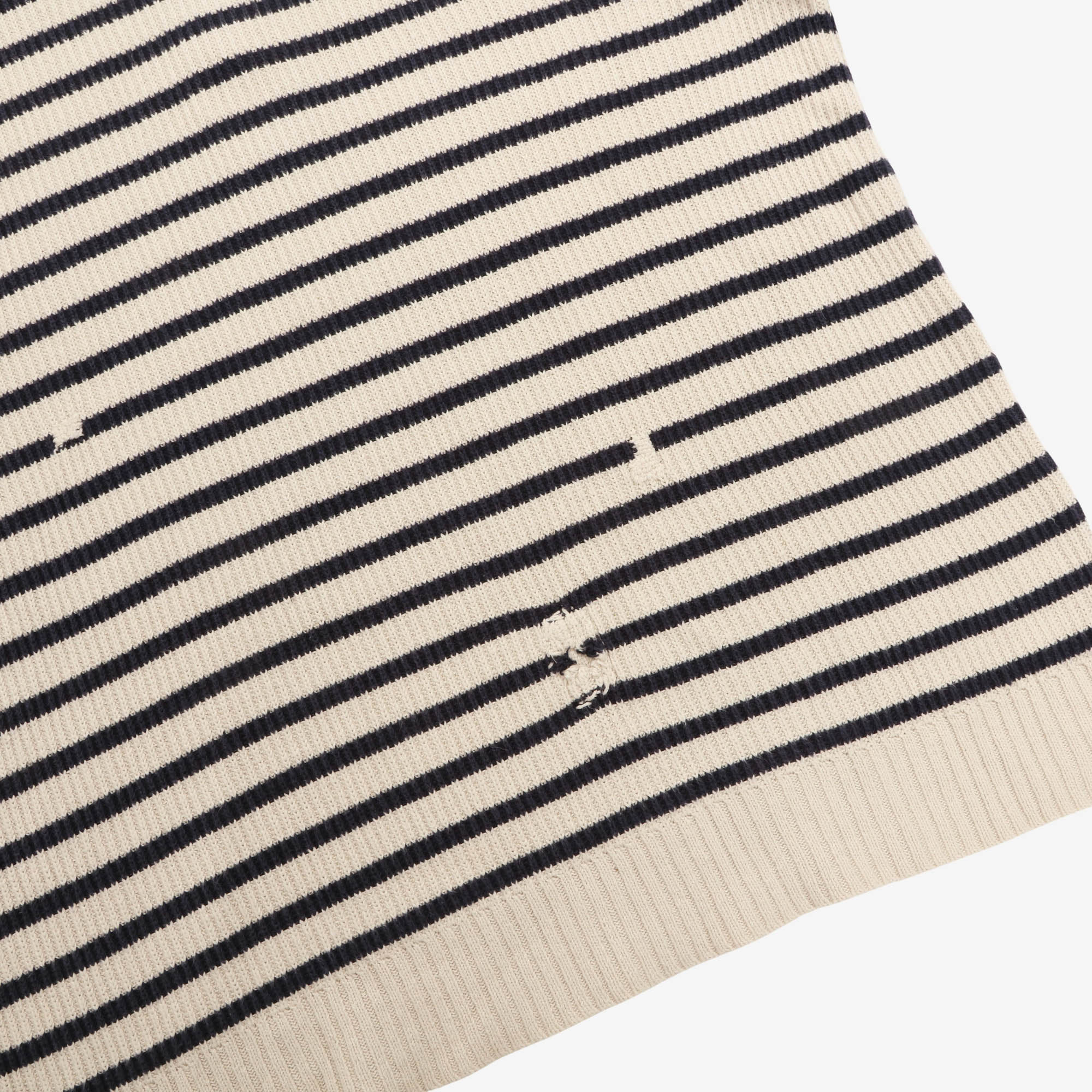 Striped Linen Blend Button Sweater