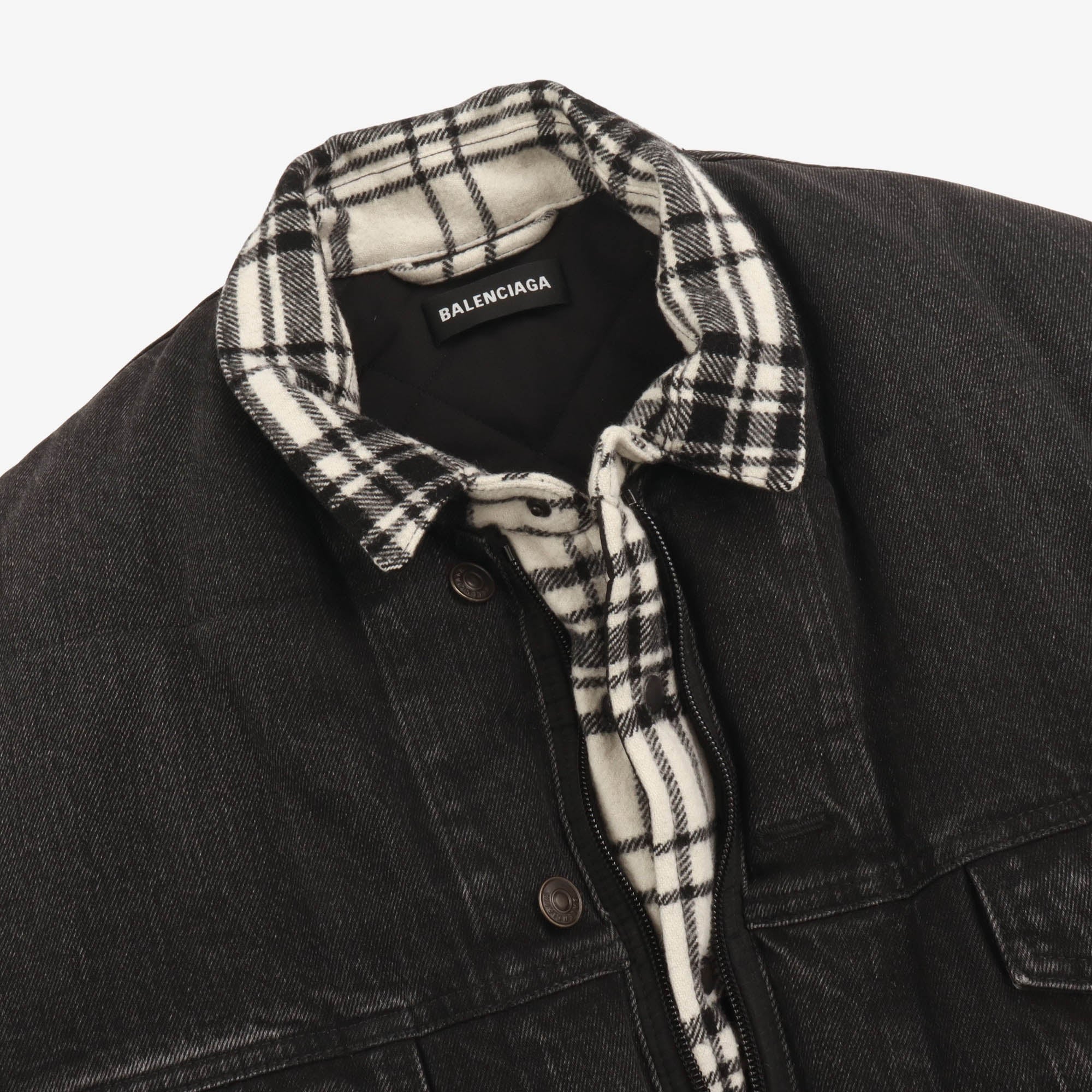 Oversized Quilted Denim Padded Jacket