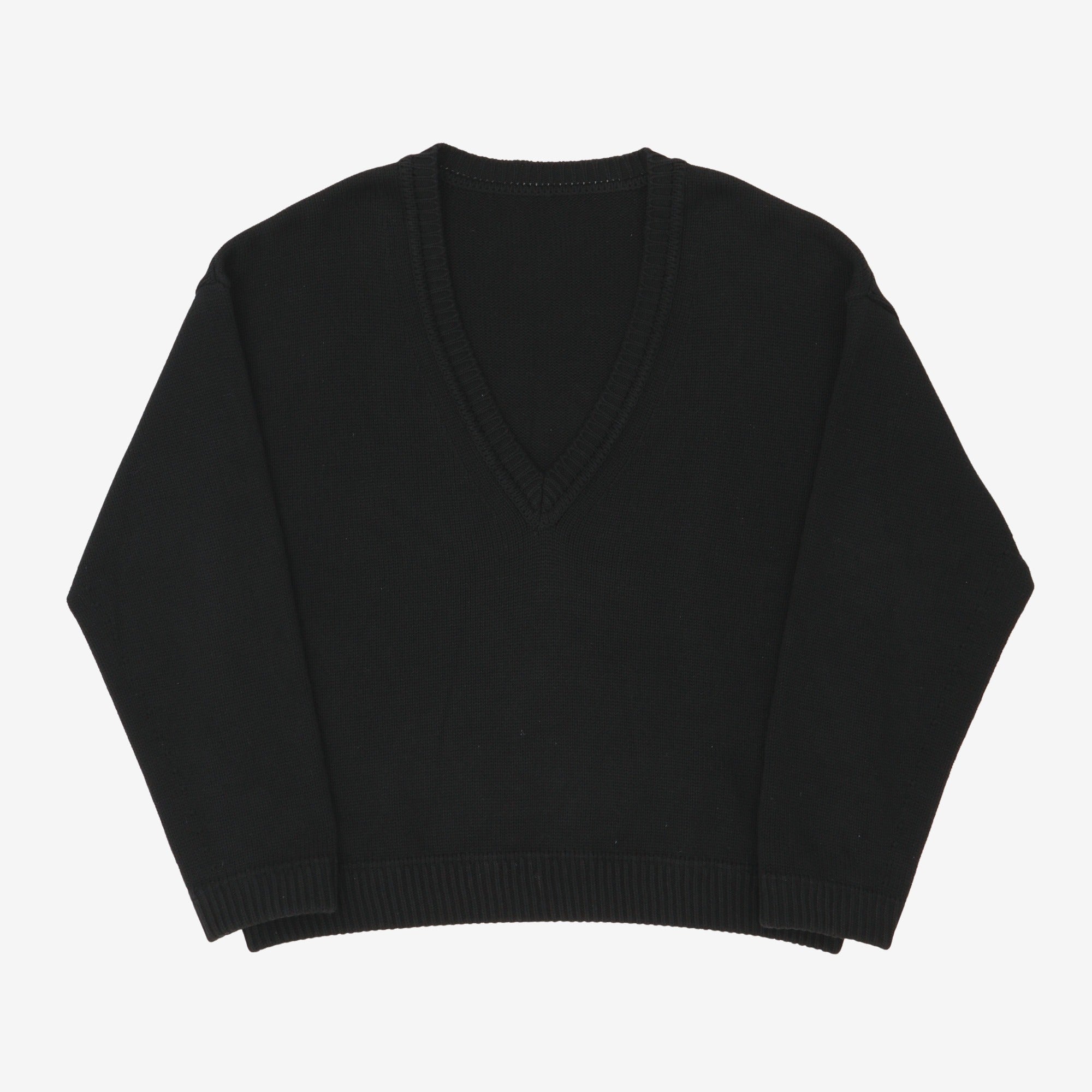 Thick Knit V Neck Sweater