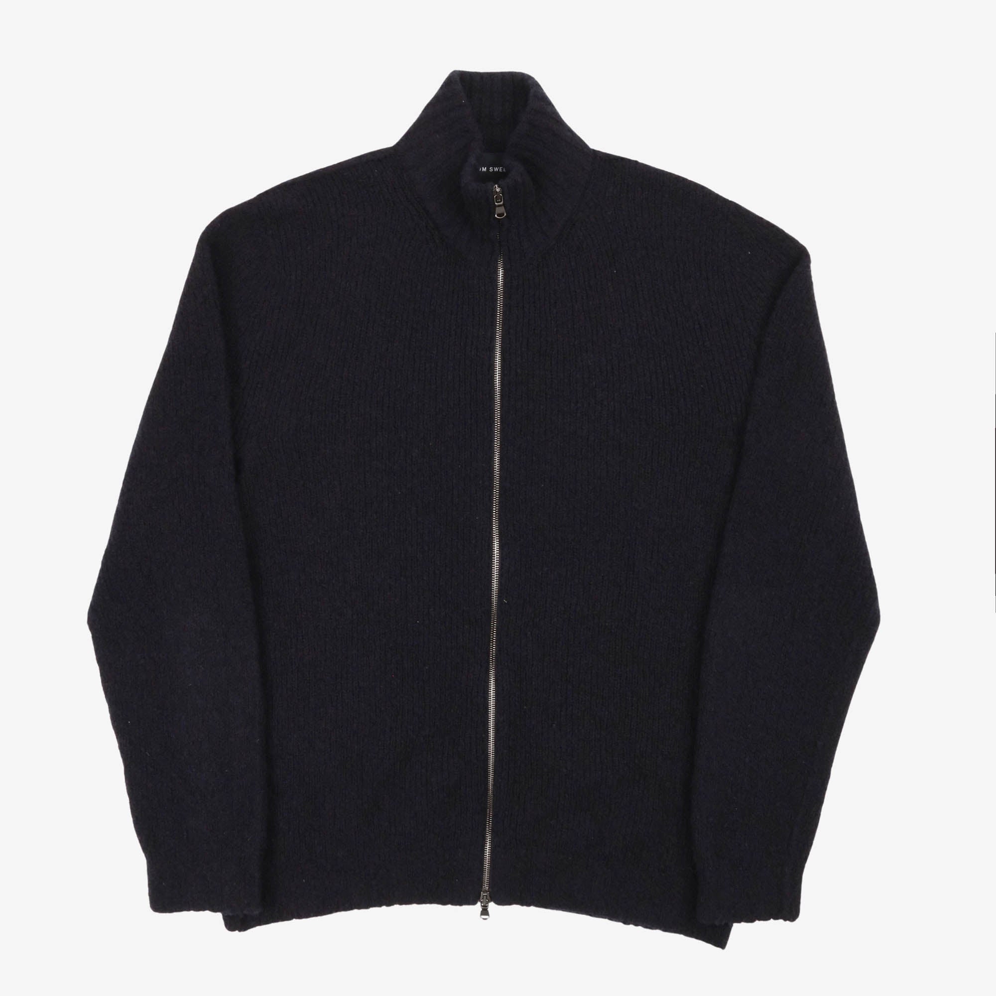 Felted Wool Cashmere Zip Sweater