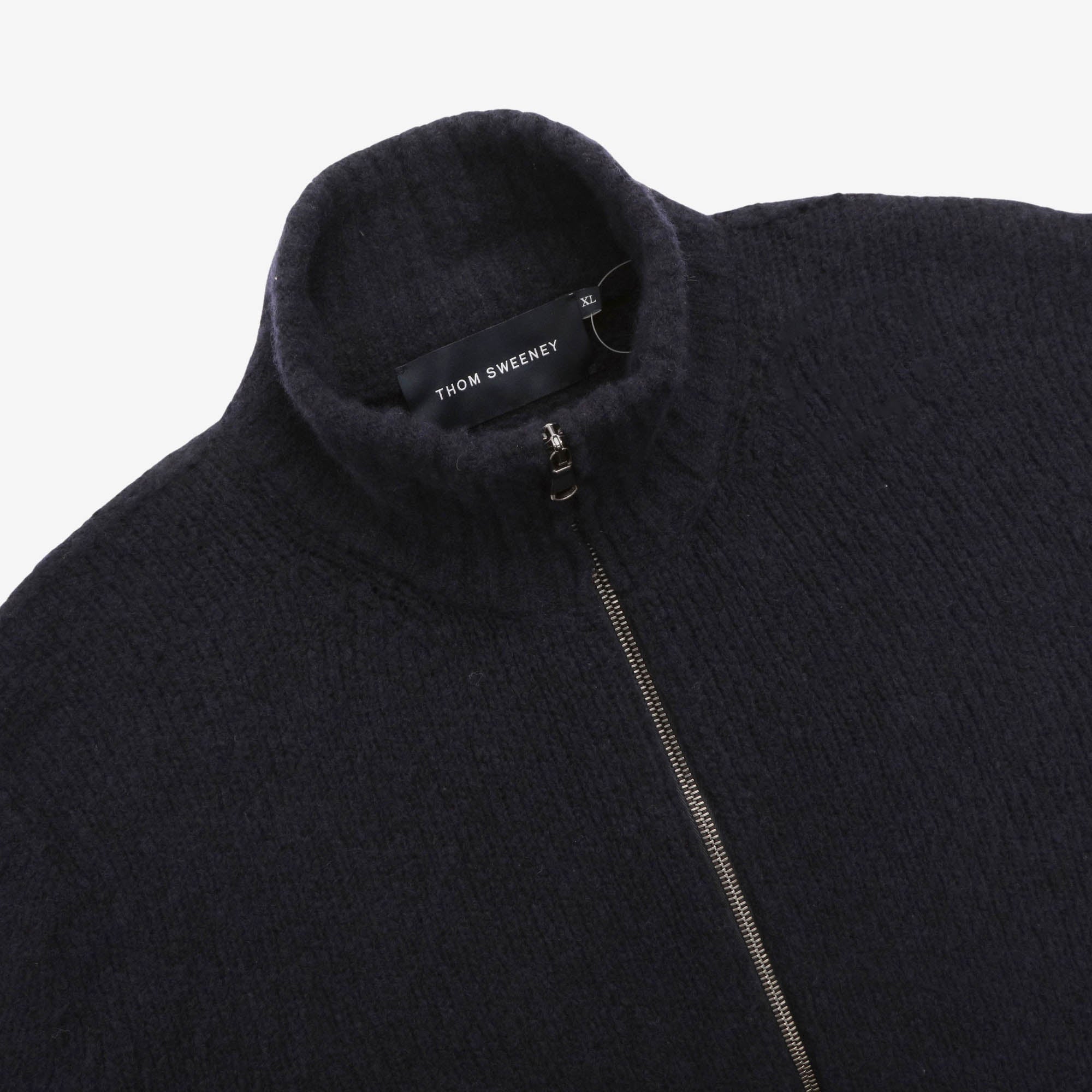 Felted Wool Cashmere Zip Sweater