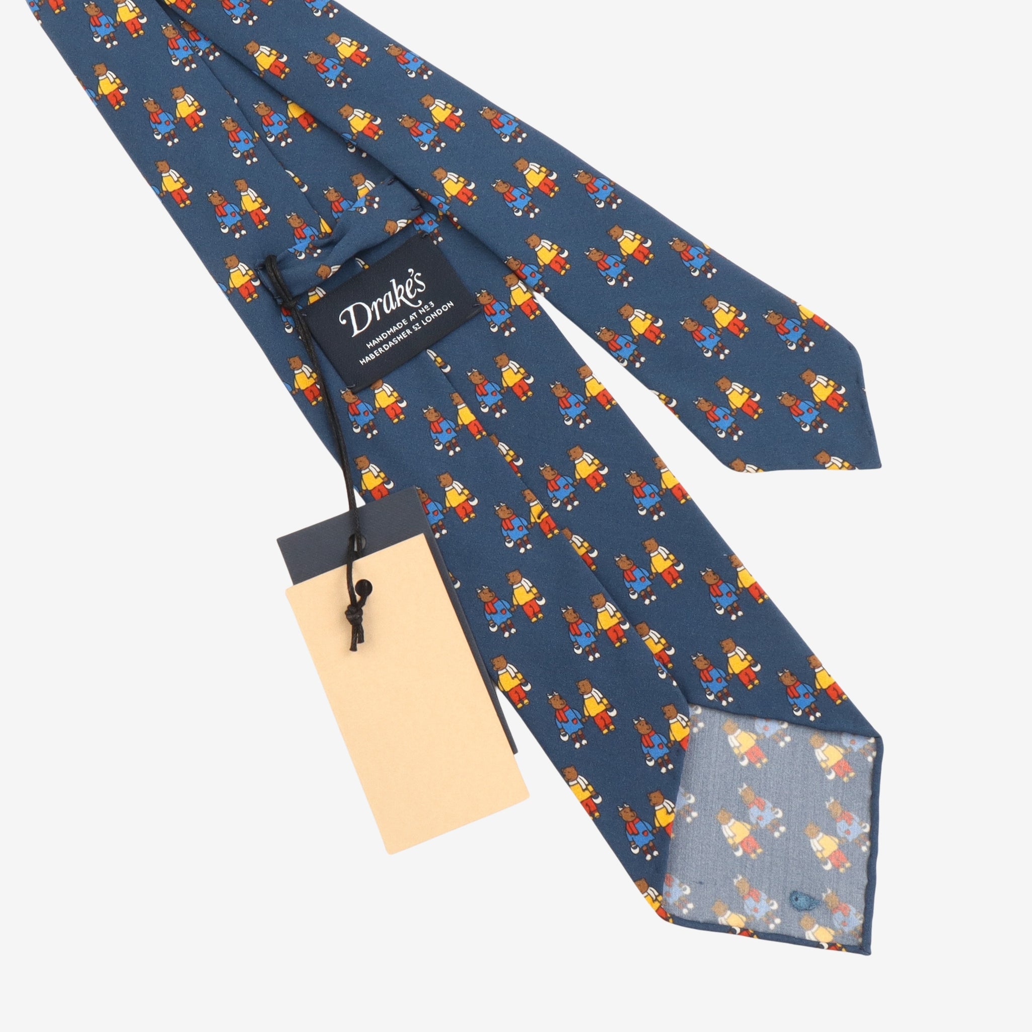 Silk Bear Print Tie
