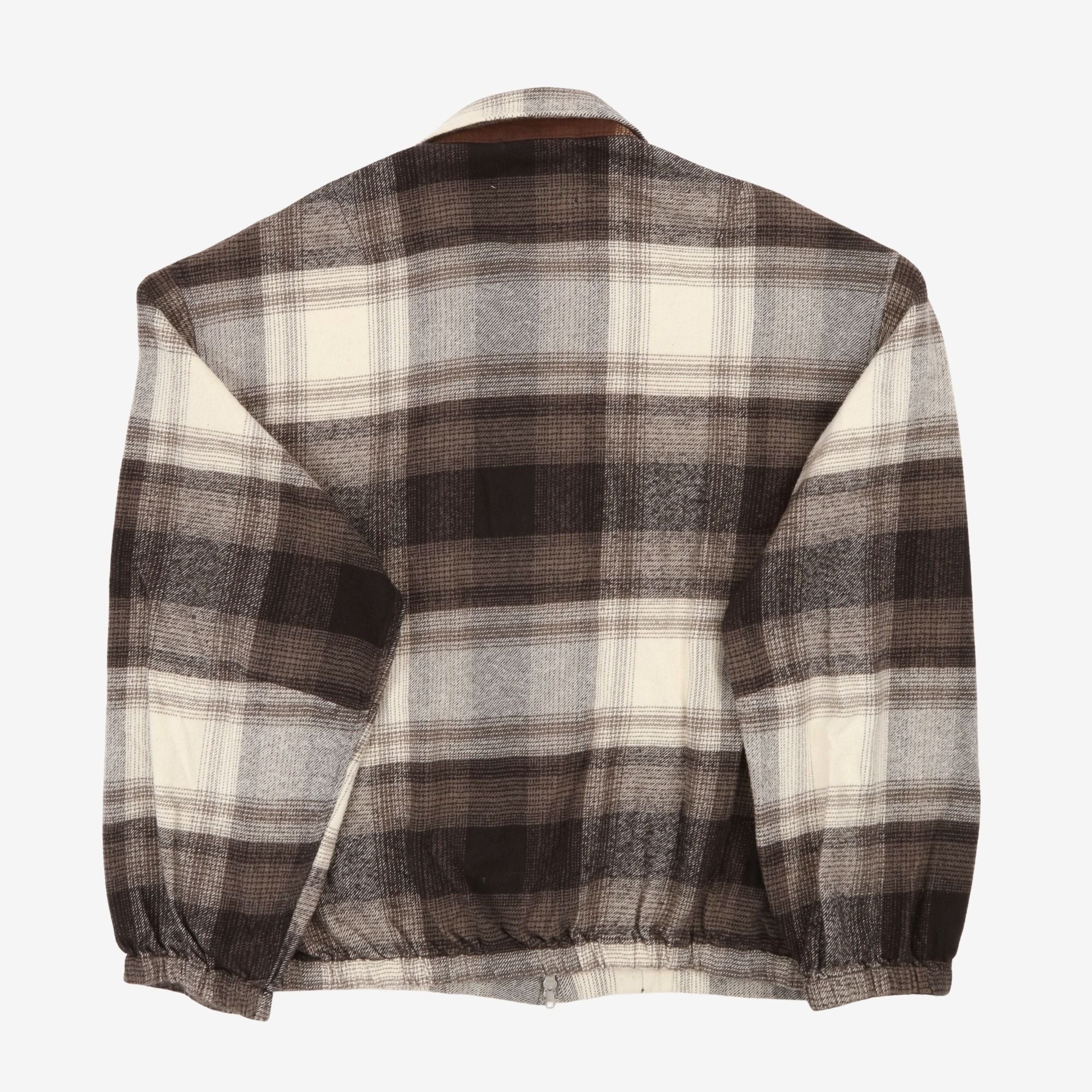 Plaid Zip Bomber Jacket