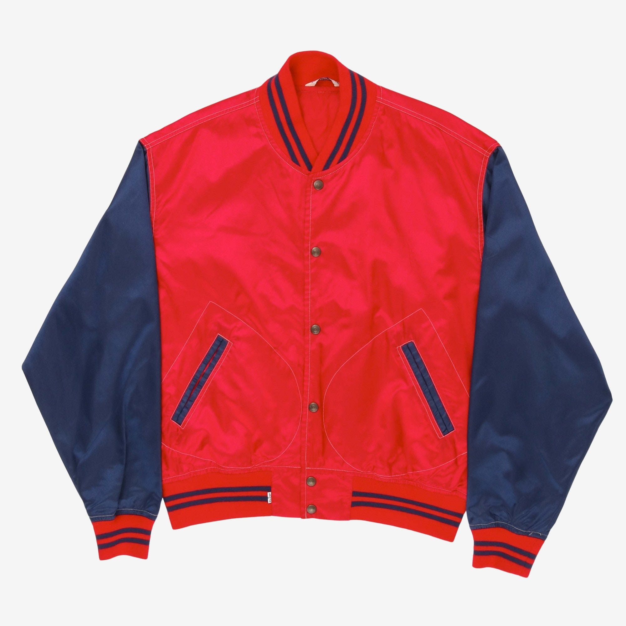 Vintage White Tab Satin Varsity Jacket (Italy)