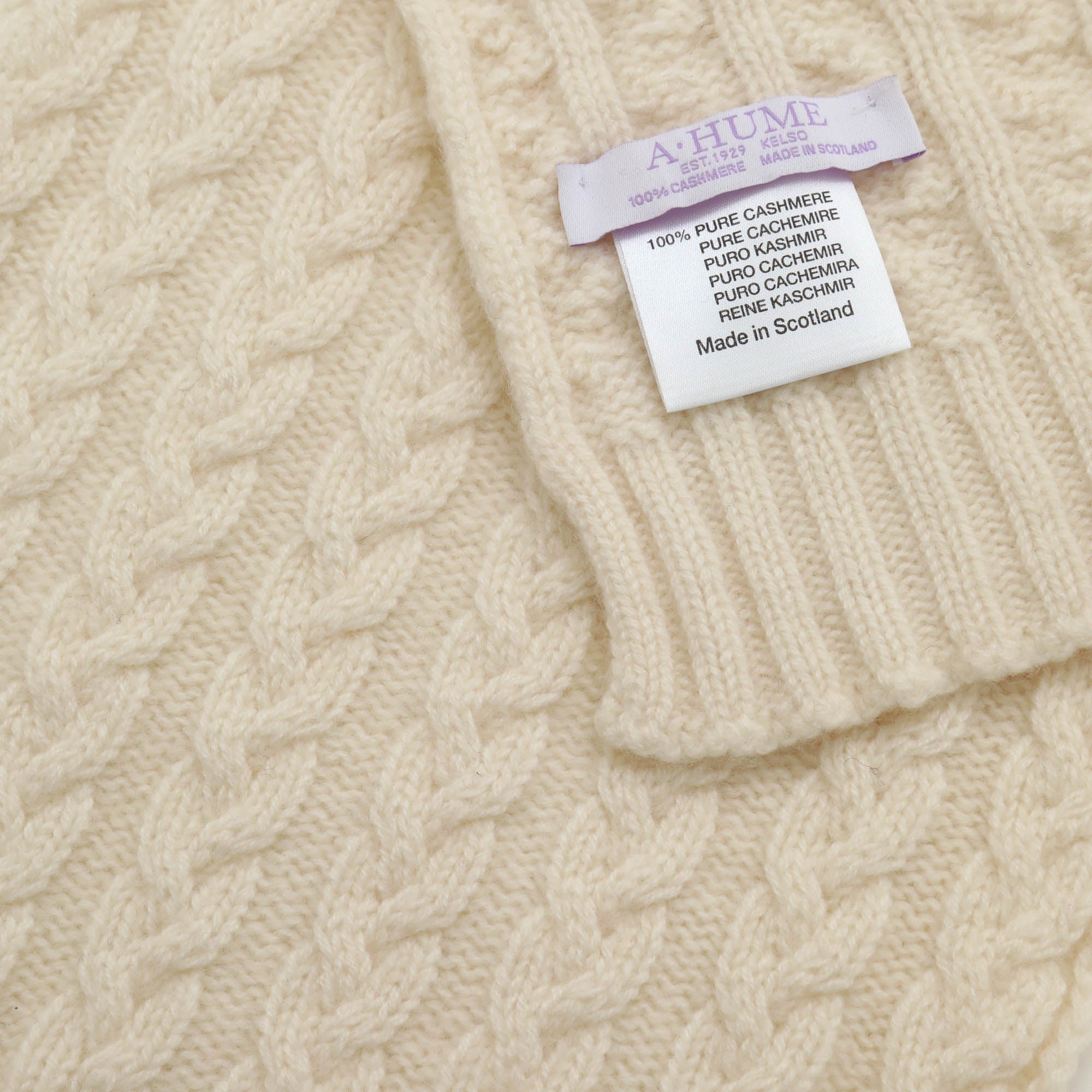 Cable Knit Cashmere Scarf