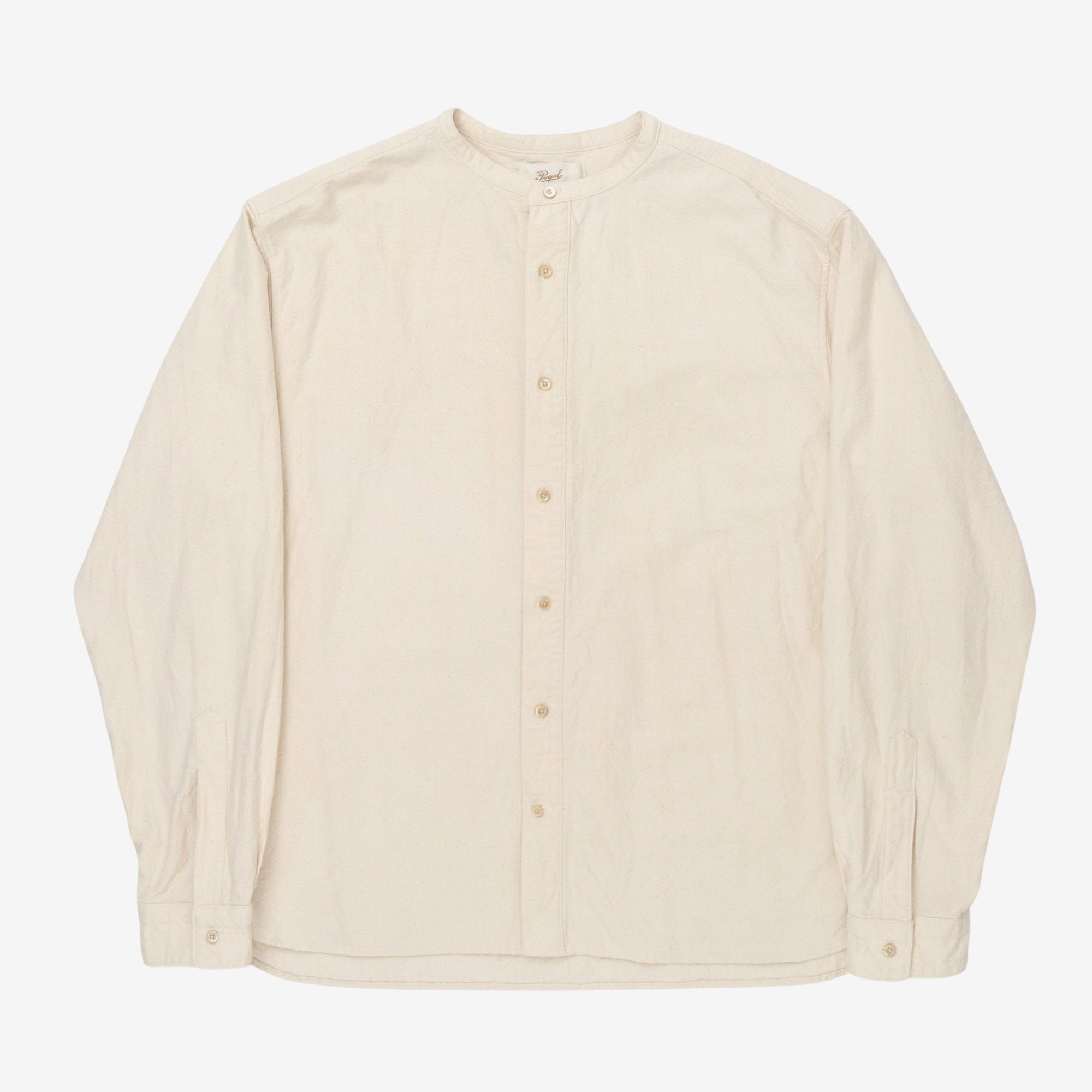 Band Collar Pattern Shirt