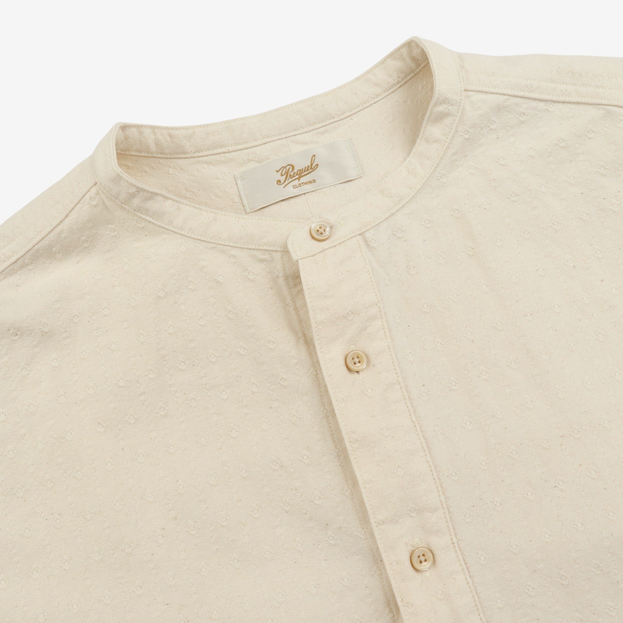 Band Collar Pattern Shirt