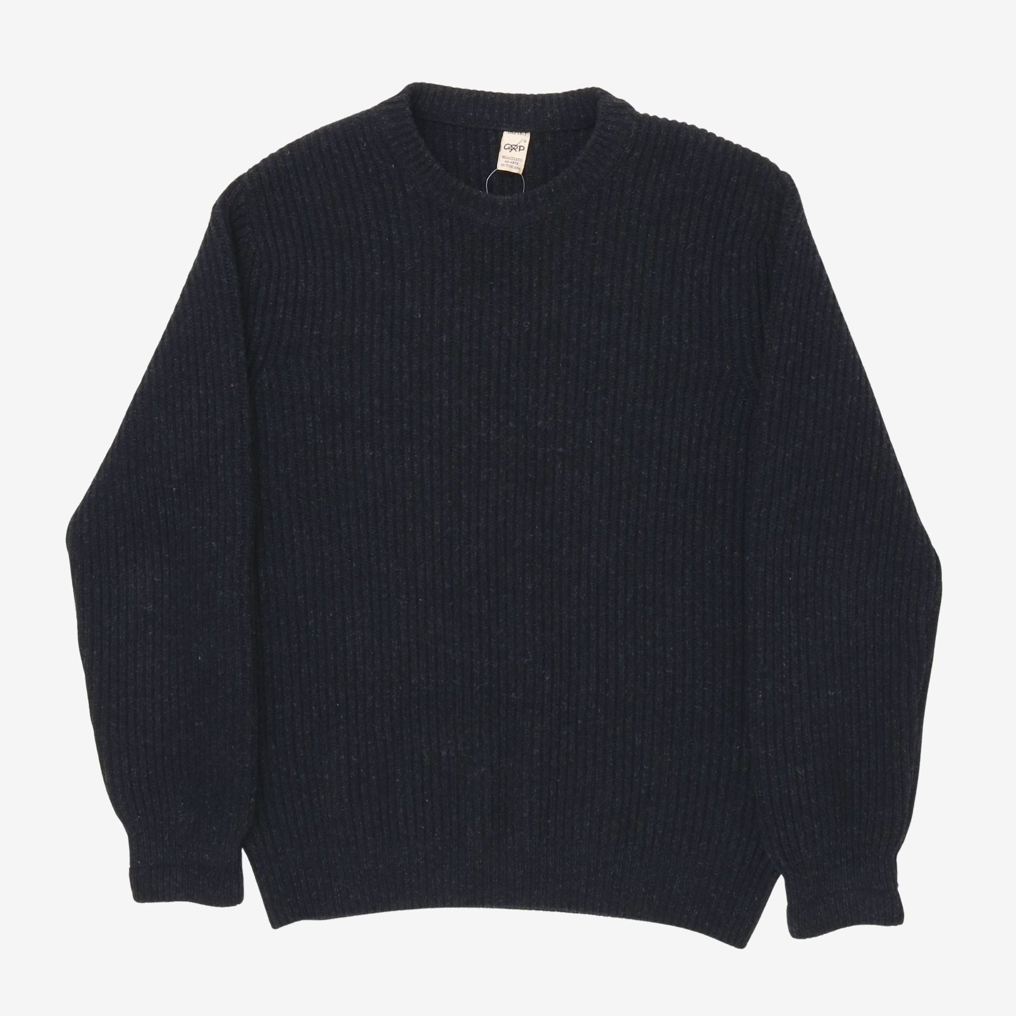 Lambswool Ribbed Crewneck Sweater