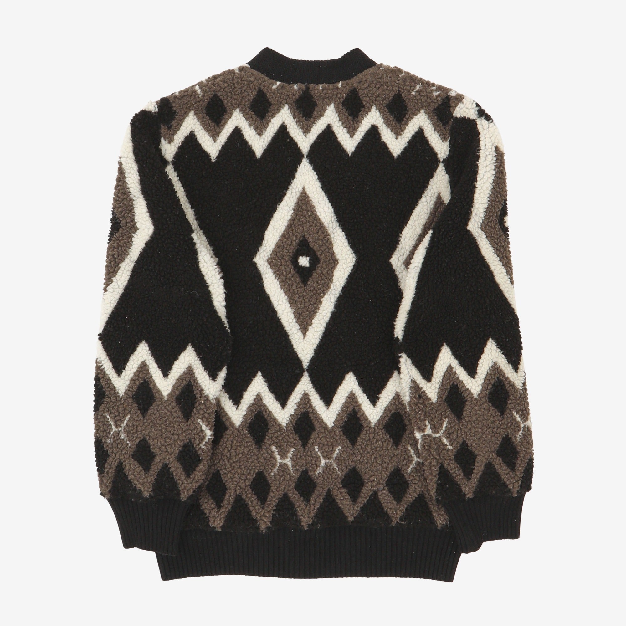 Jacquard Boa Fleece Cardigan