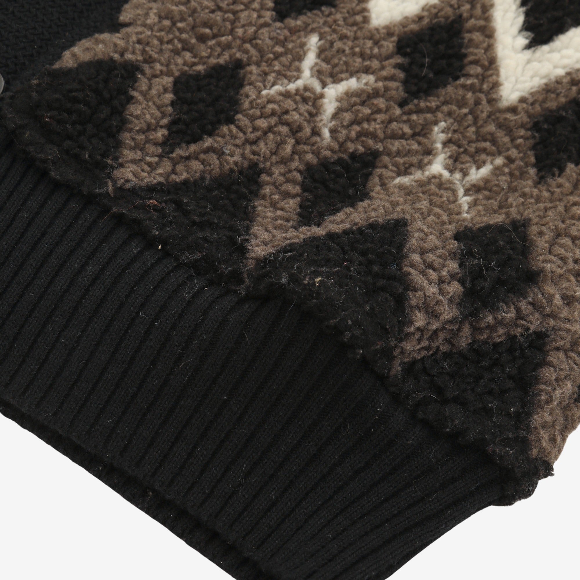 Jacquard Boa Fleece Cardigan