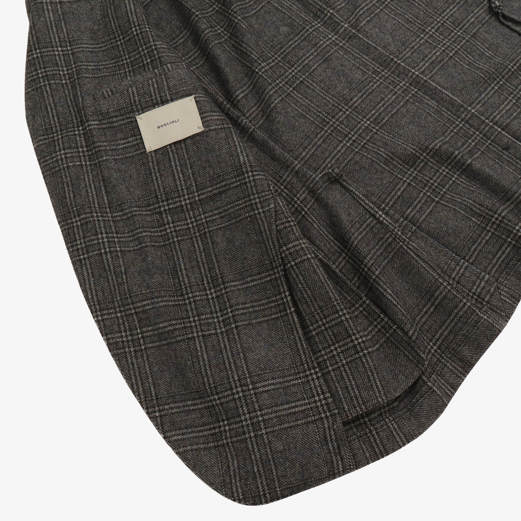 Wool Blend Check Blazer