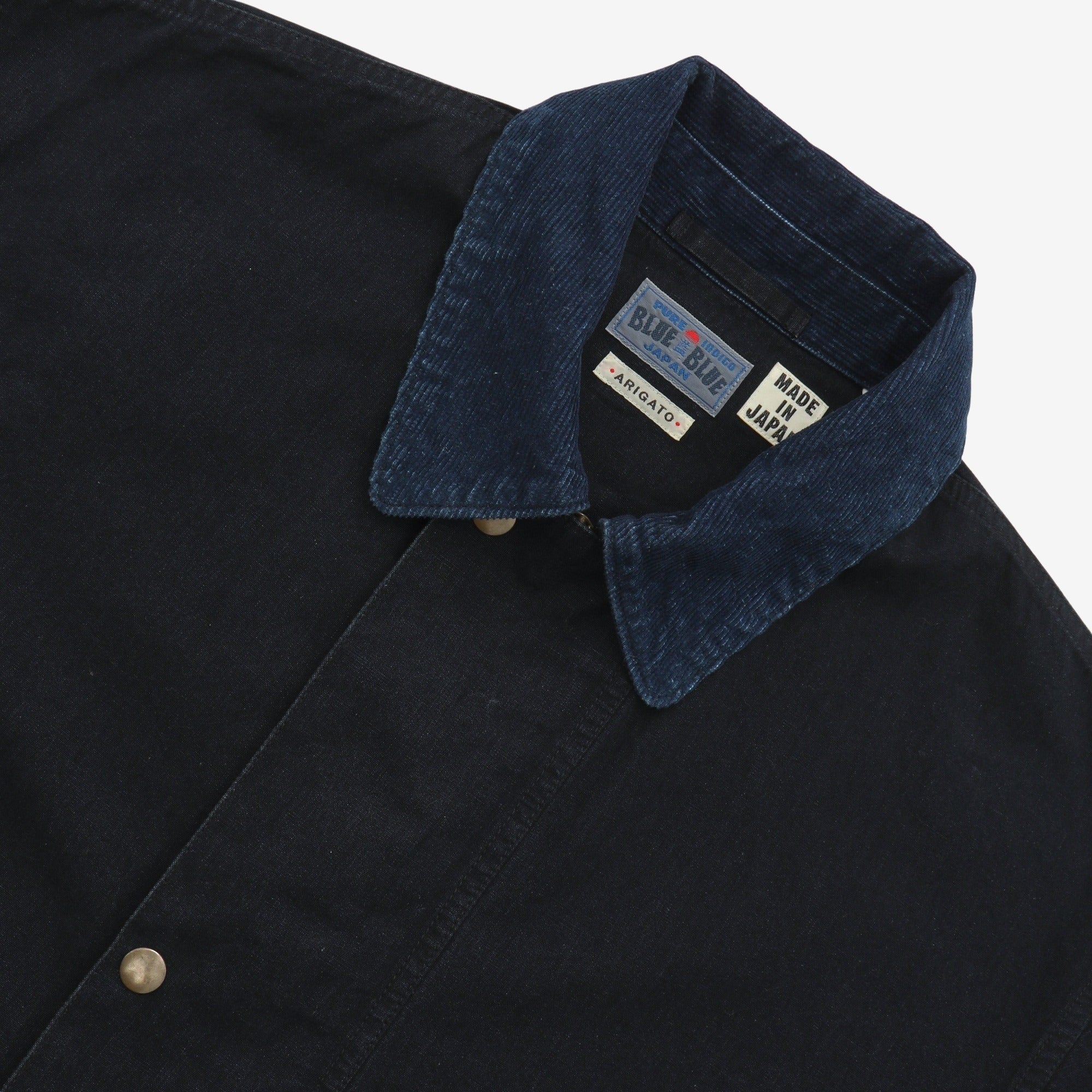 Indigo Matsuri Cross Zip Up Jacket