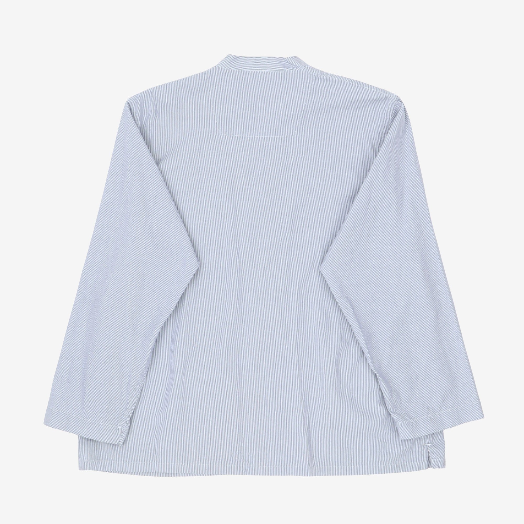 Striped Band Collar Overshirt