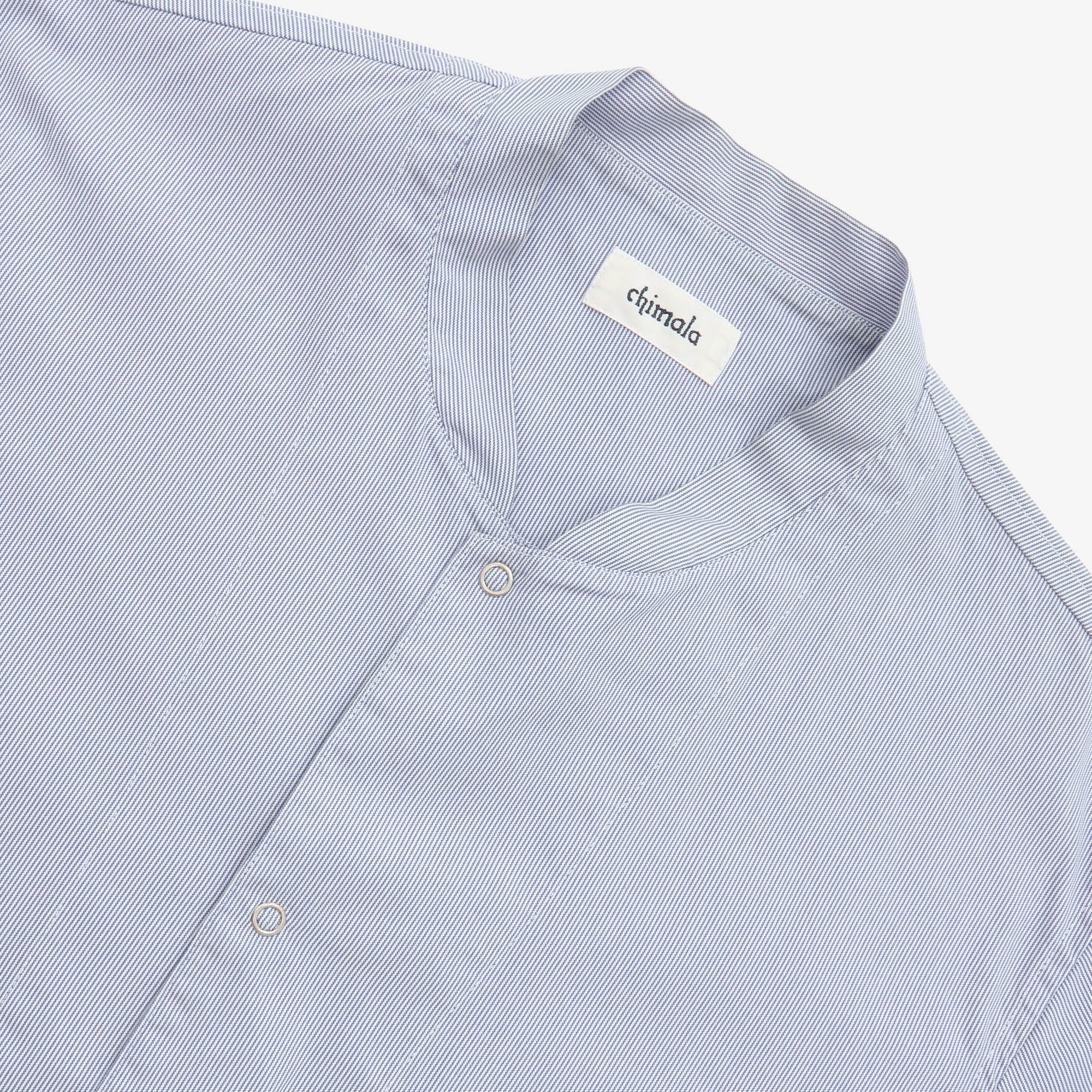 Striped Band Collar Overshirt