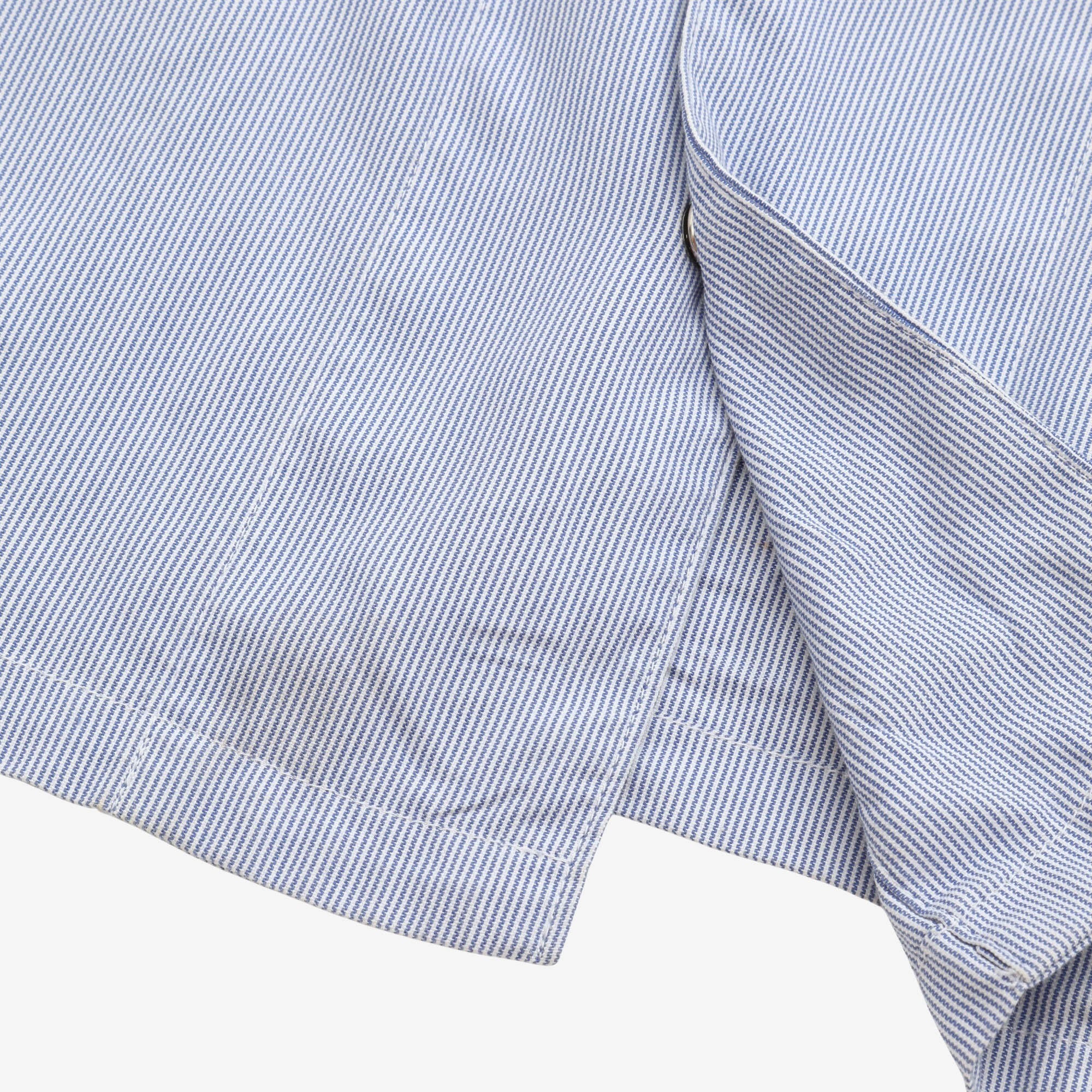 Striped Band Collar Overshirt