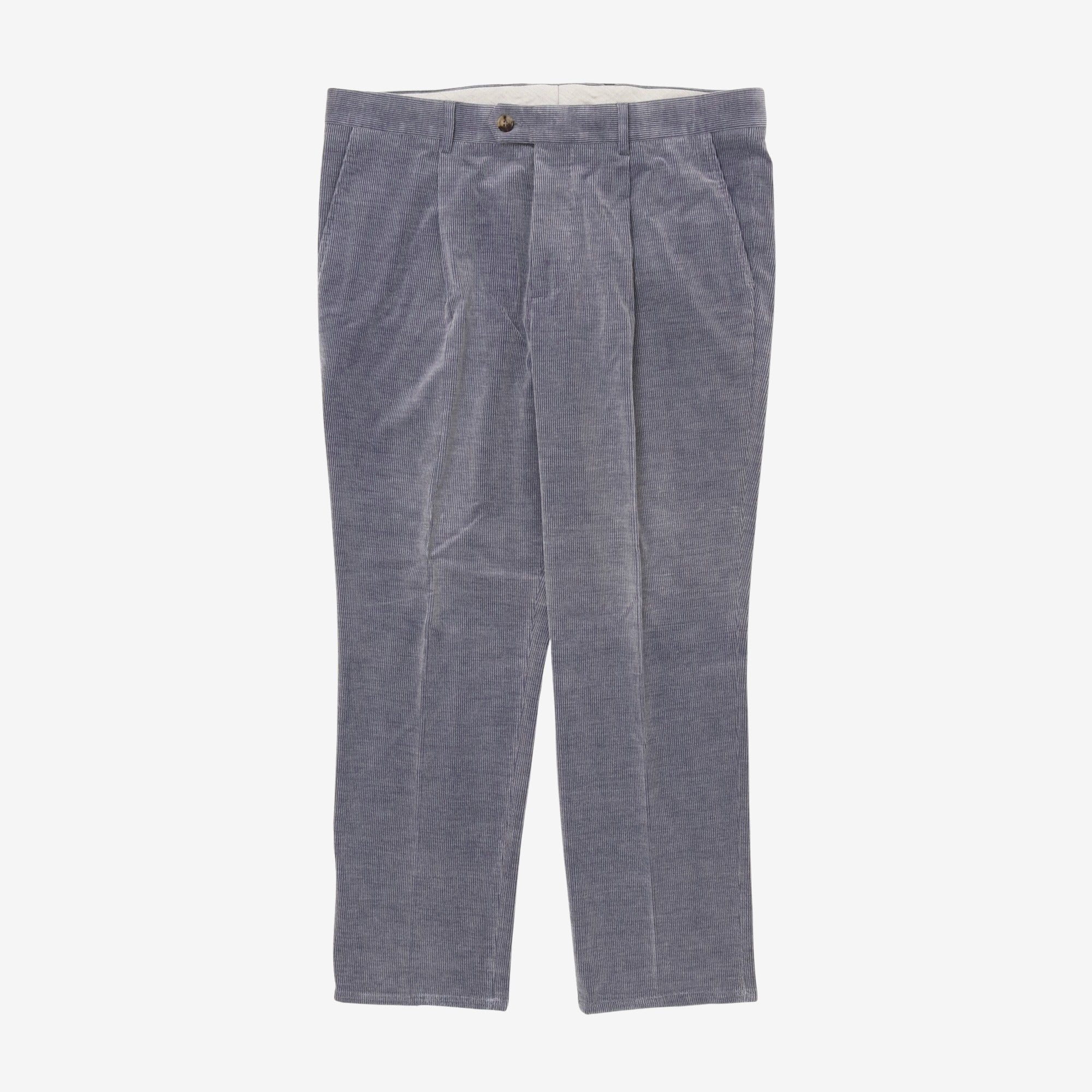 Leisure Fit Pleated Corduroy Pants (37W X 27.5L)