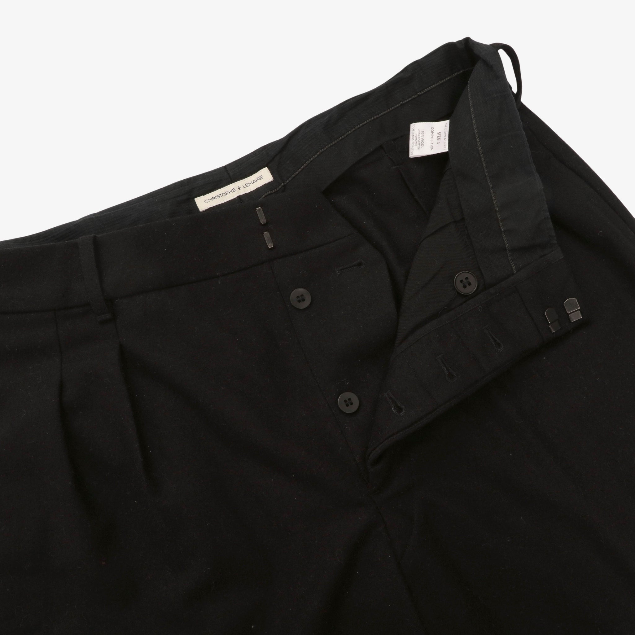 Pleated Wool Trousers (32W X 26L)