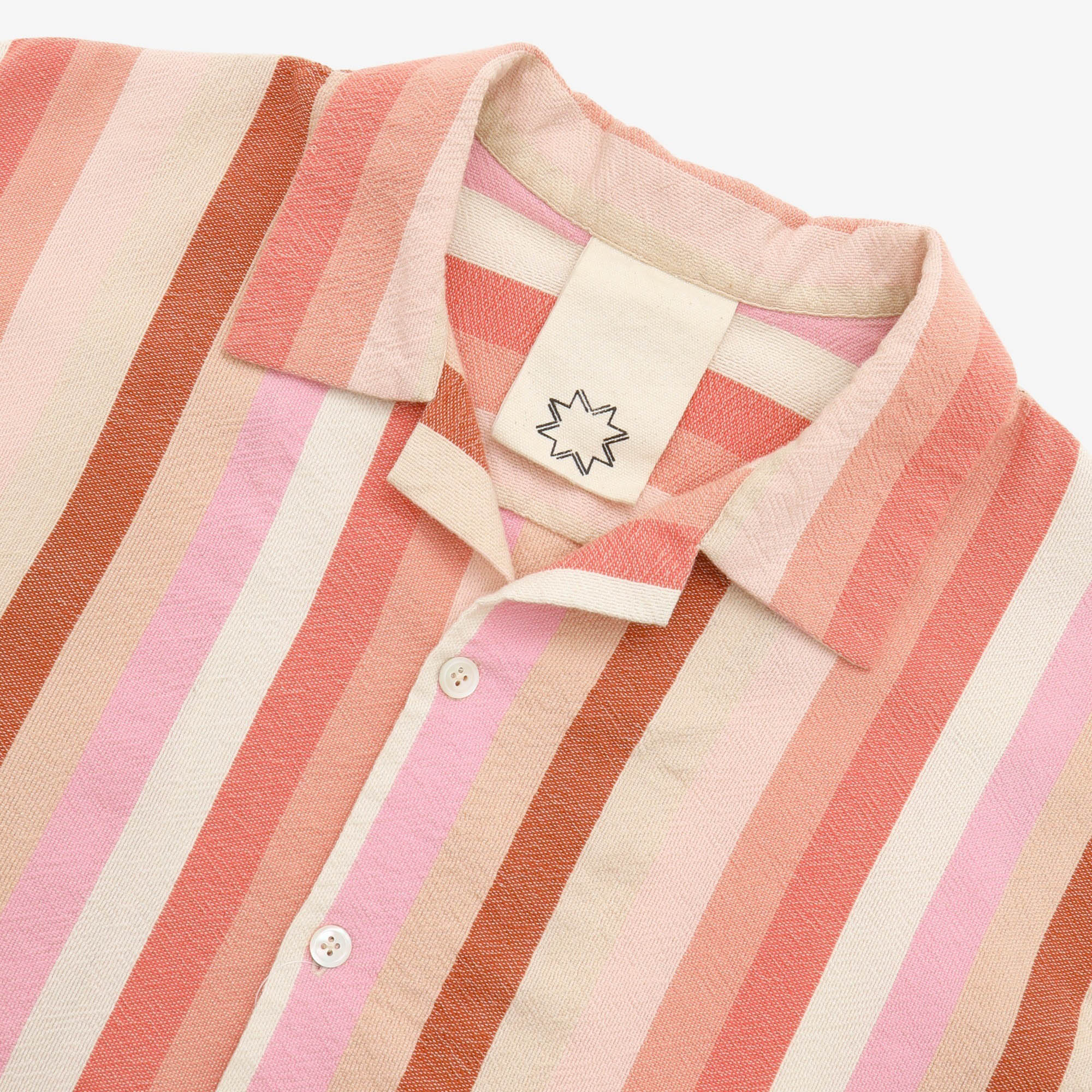 SS Open Collar Striped Shirt