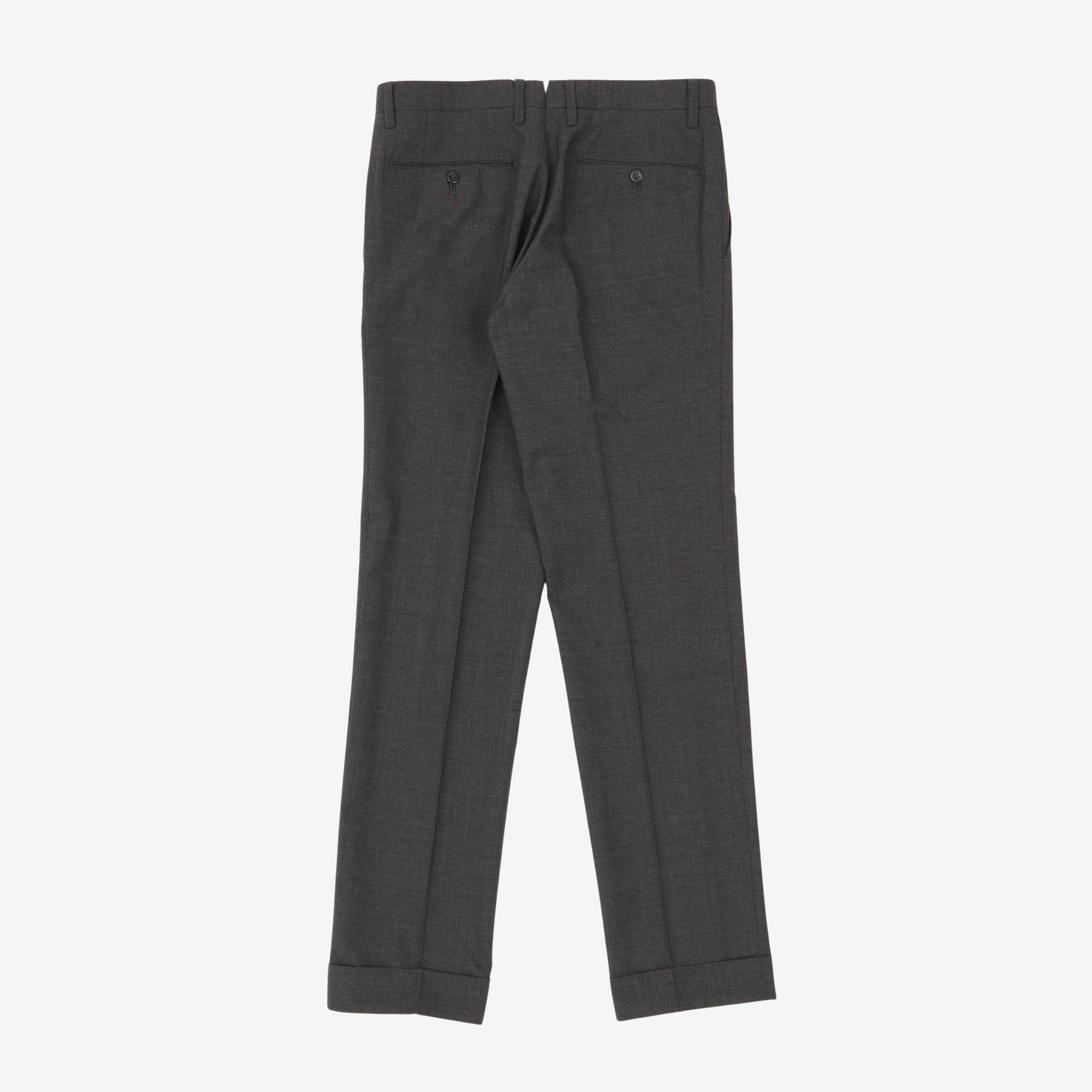 Flat Front Wool Trouser