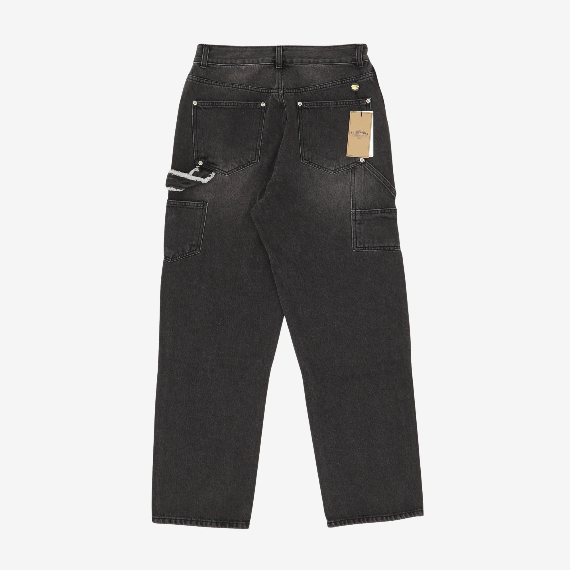 Washed Double Knee Denim Pant