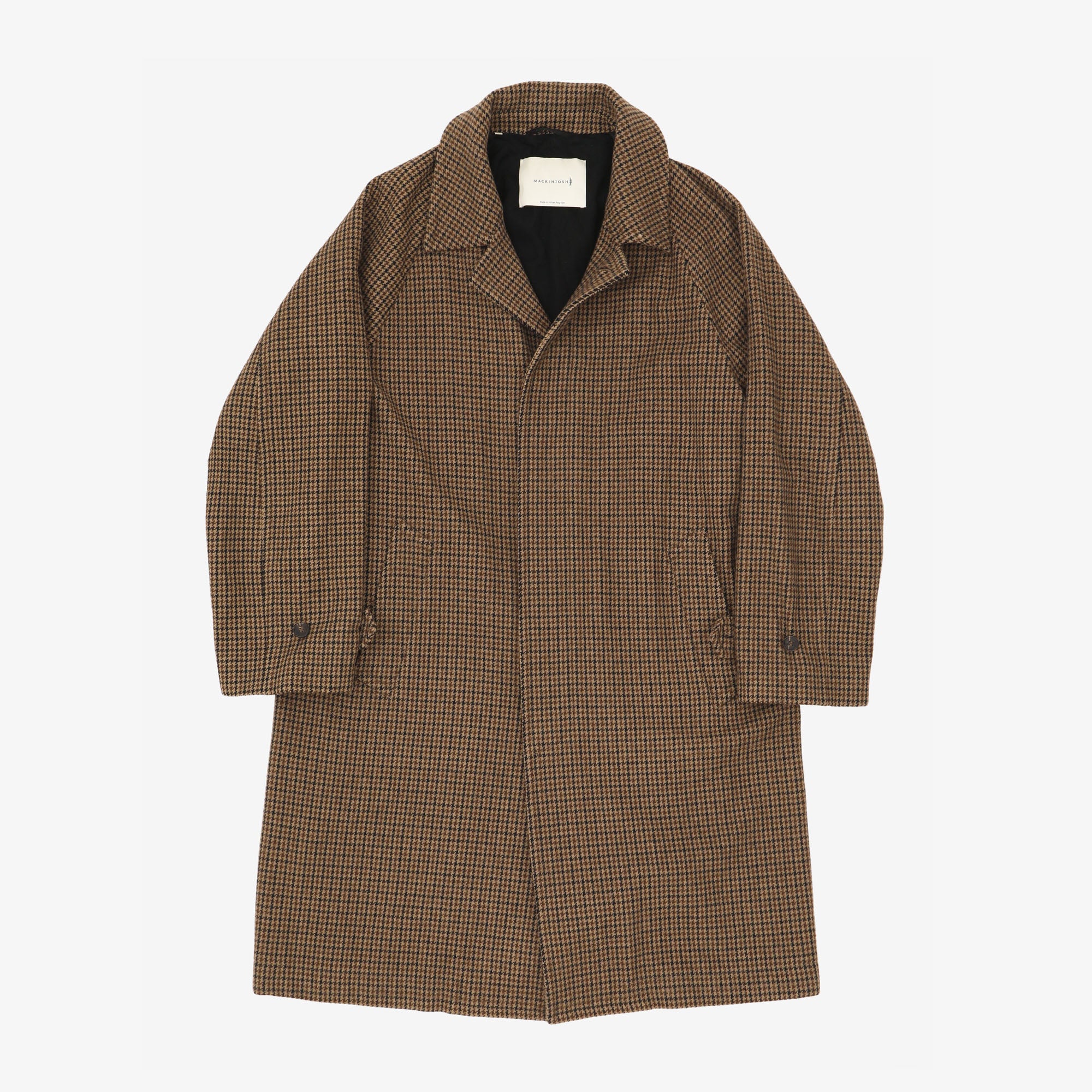 Houndstooth Wool Overcoat