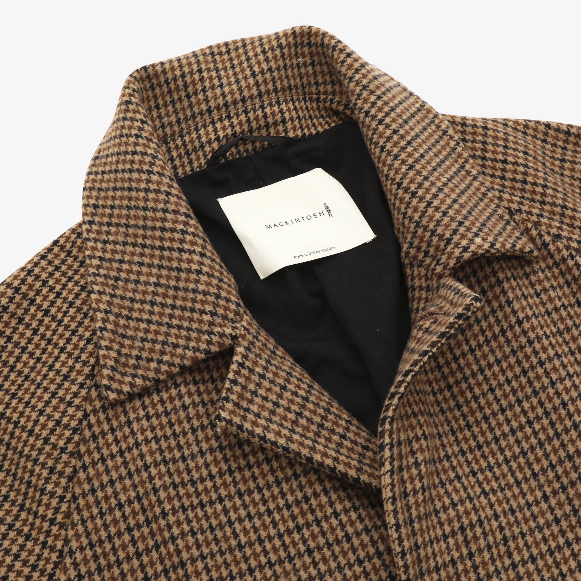 Houndstooth Wool Overcoat