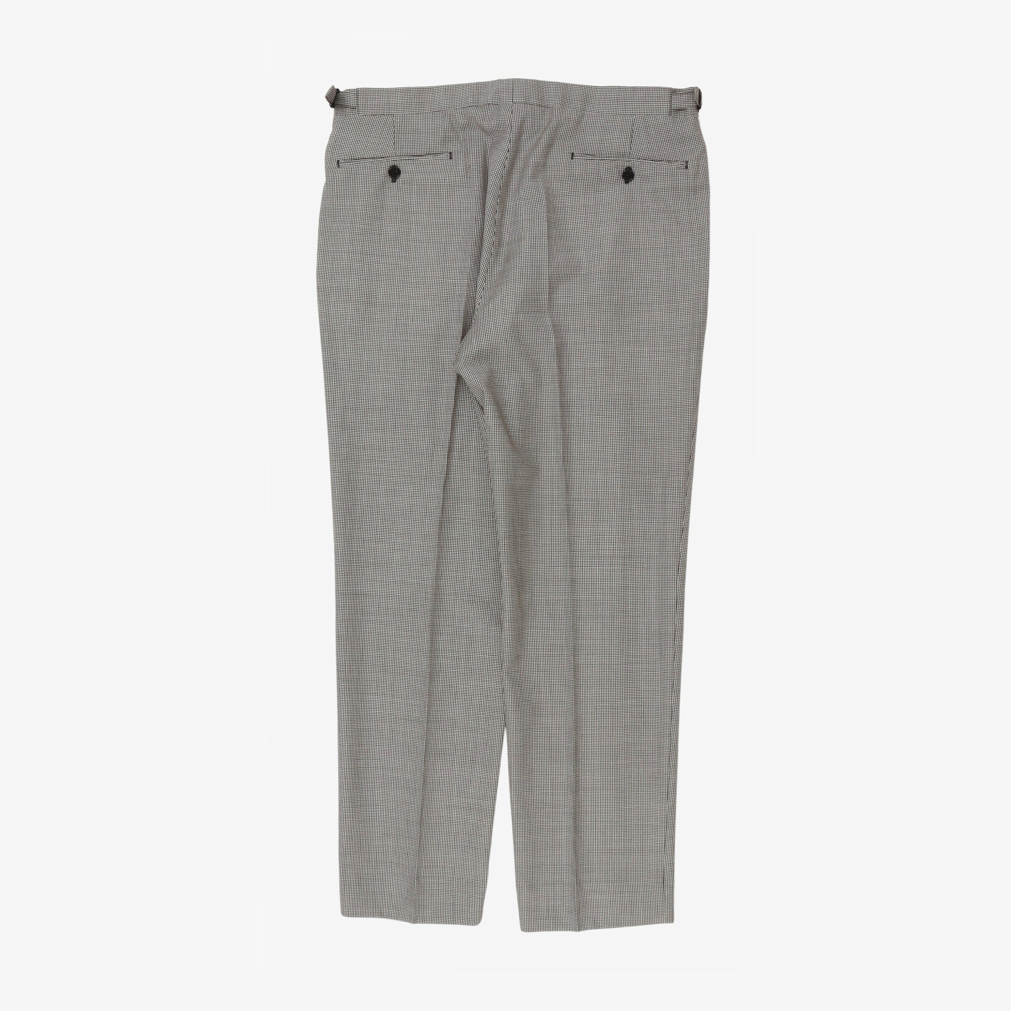 Houndstooth Flat Front Wool Trouser (36w)