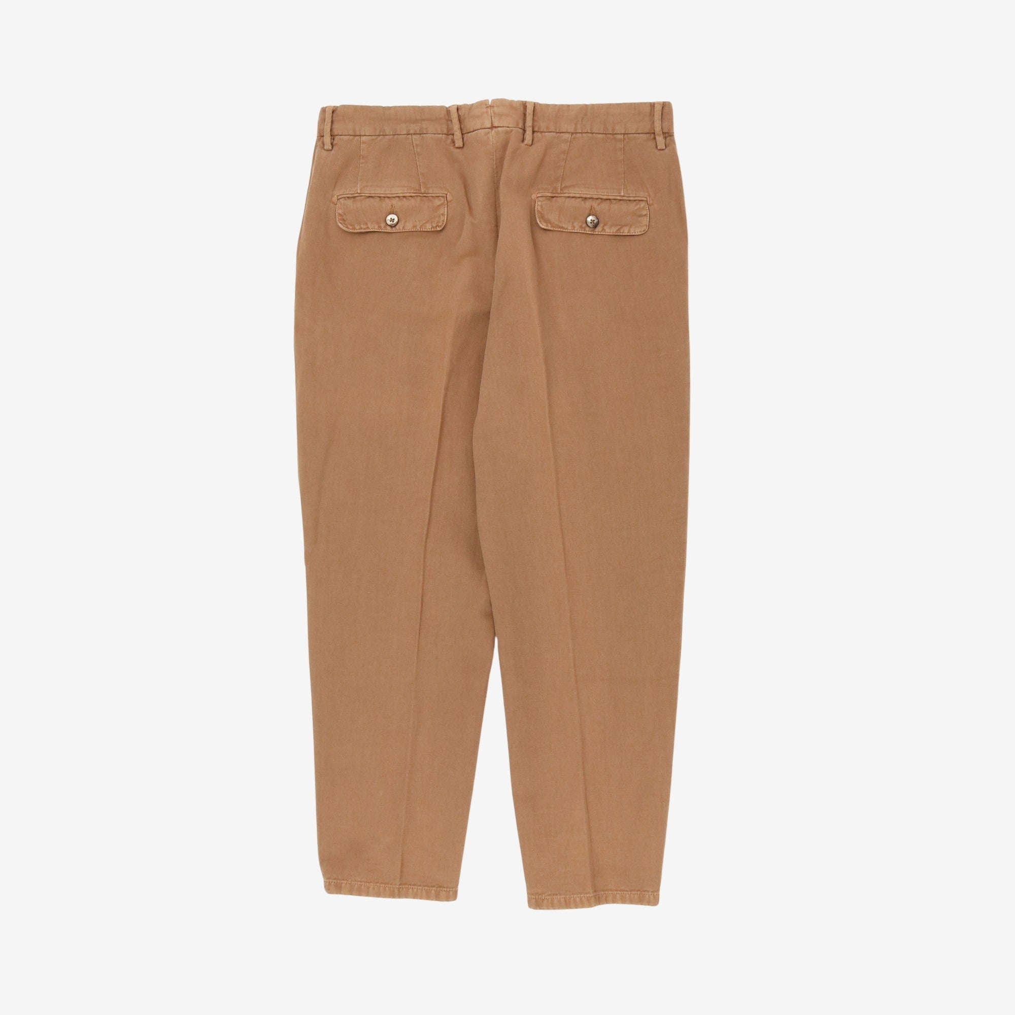 Linen Blend Pleated Chino
