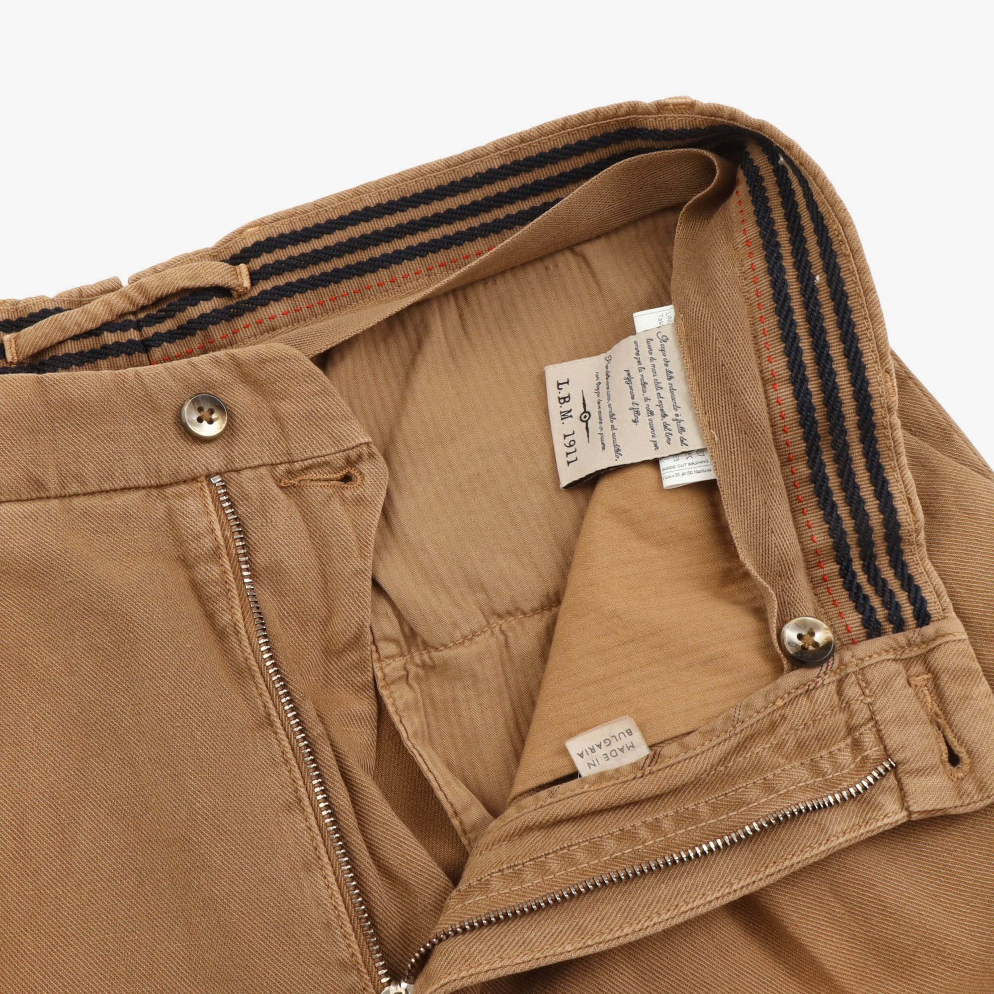 Linen Blend Pleated Chino
